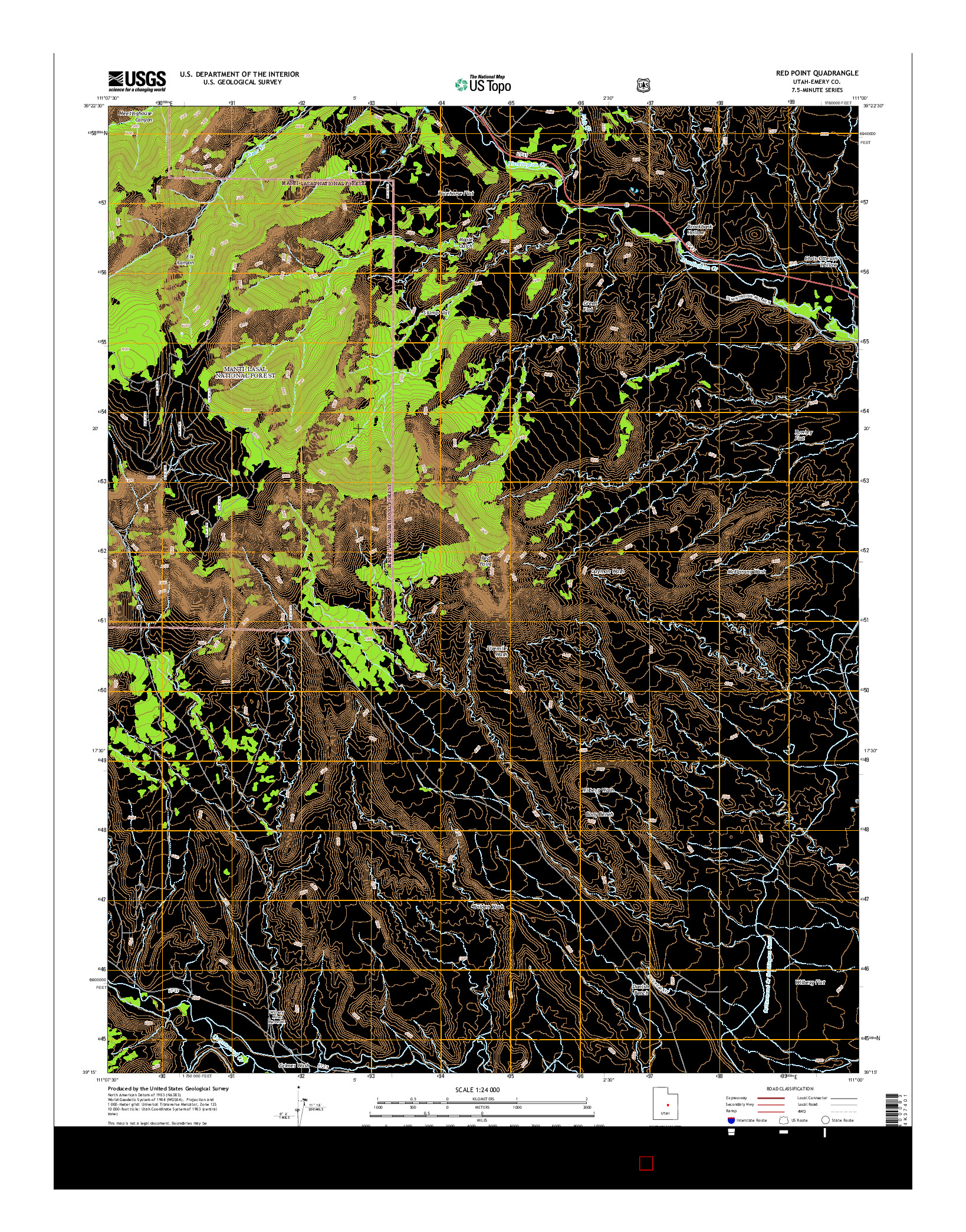 USGS US TOPO 7.5-MINUTE MAP FOR RED POINT, UT 2014