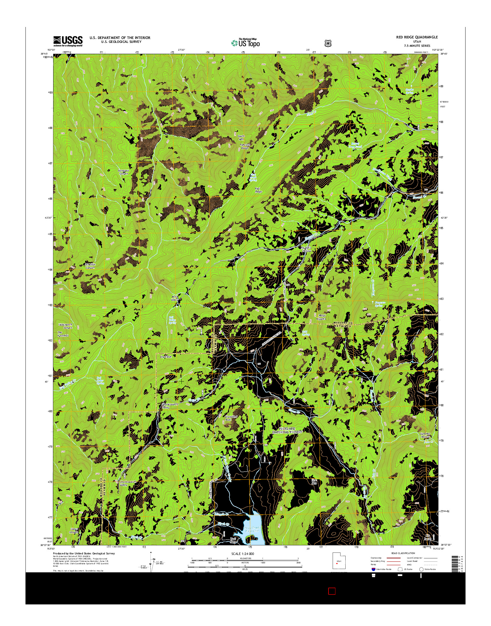 USGS US TOPO 7.5-MINUTE MAP FOR RED RIDGE, UT 2014