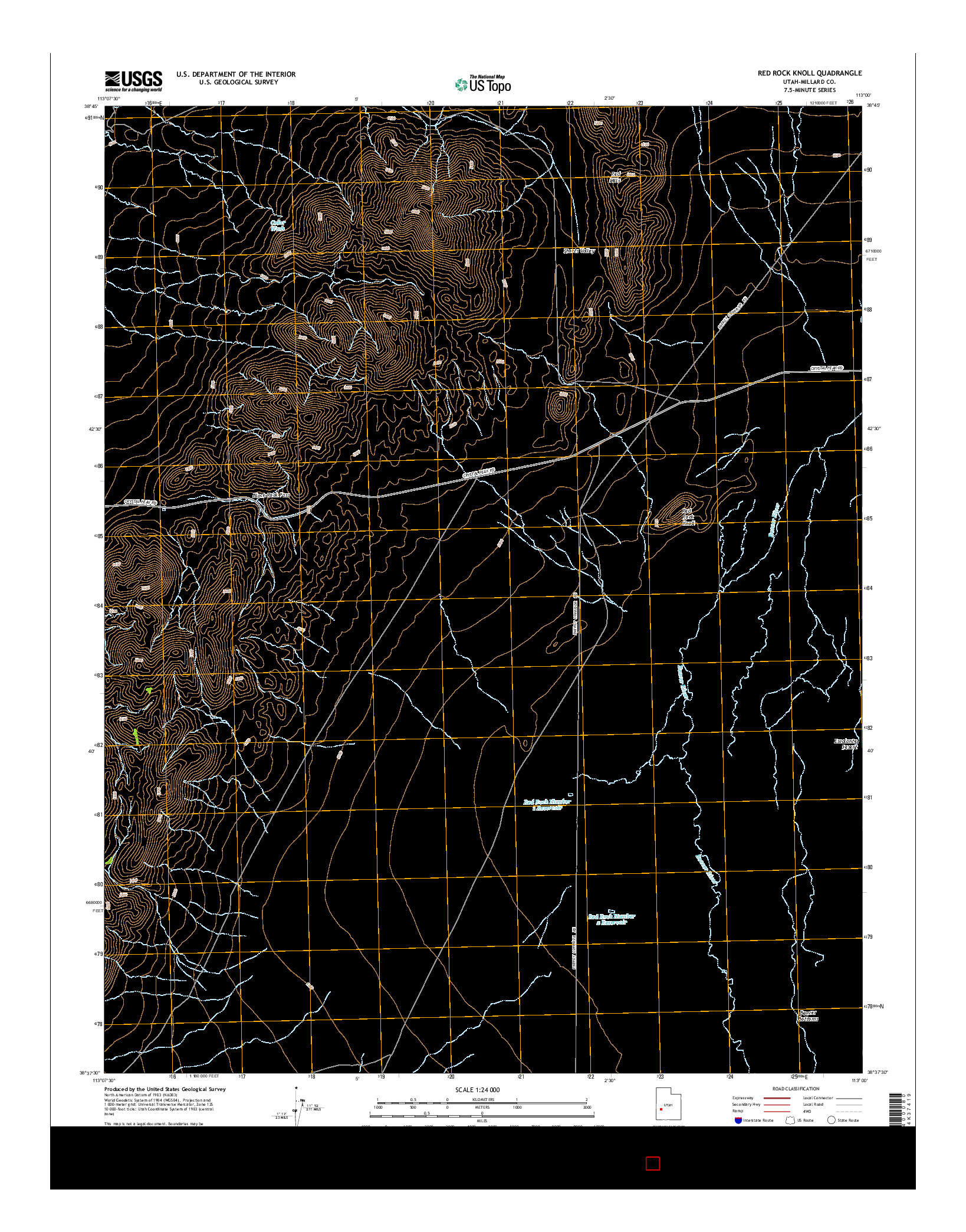 USGS US TOPO 7.5-MINUTE MAP FOR RED ROCK KNOLL, UT 2014