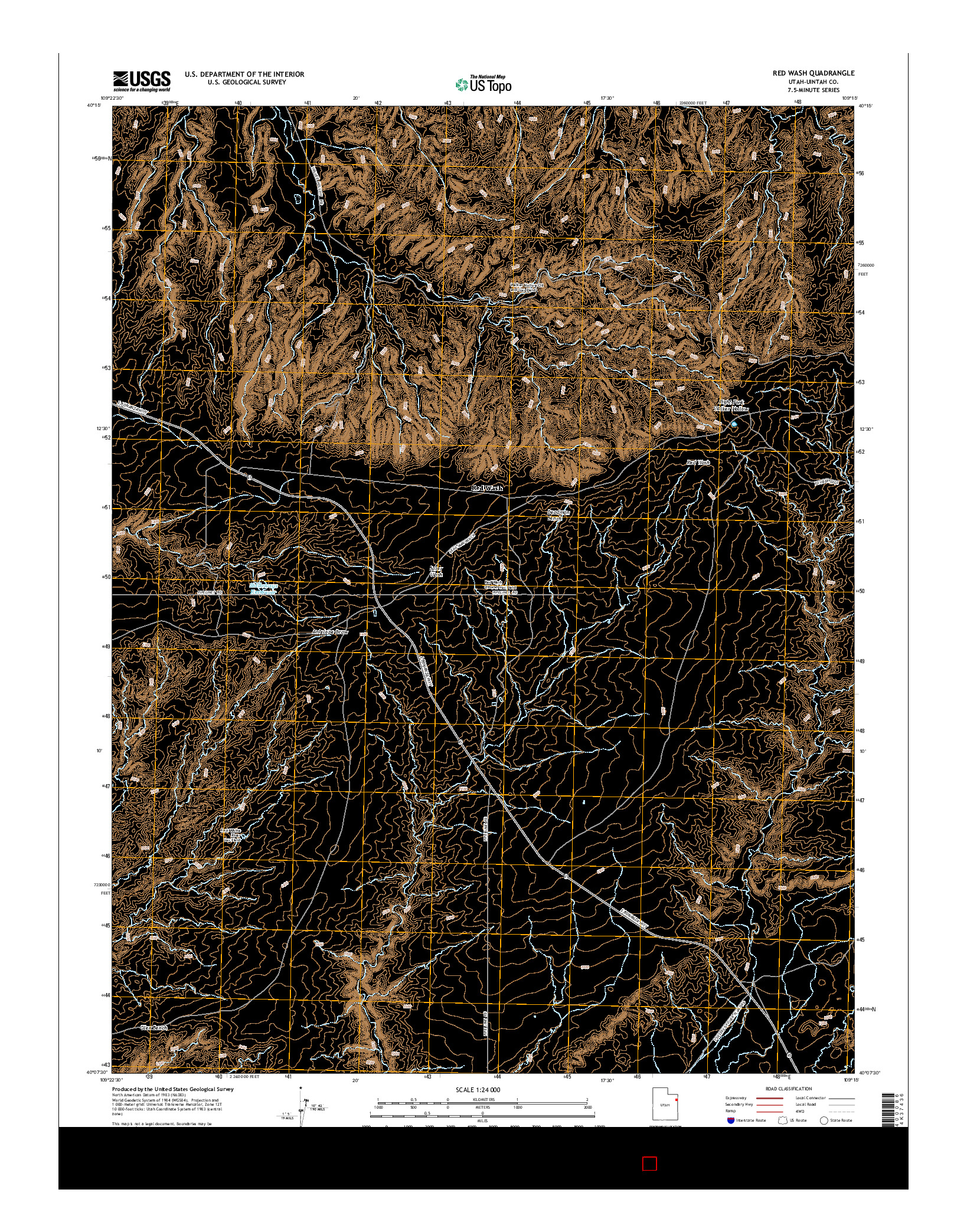 USGS US TOPO 7.5-MINUTE MAP FOR RED WASH, UT 2014