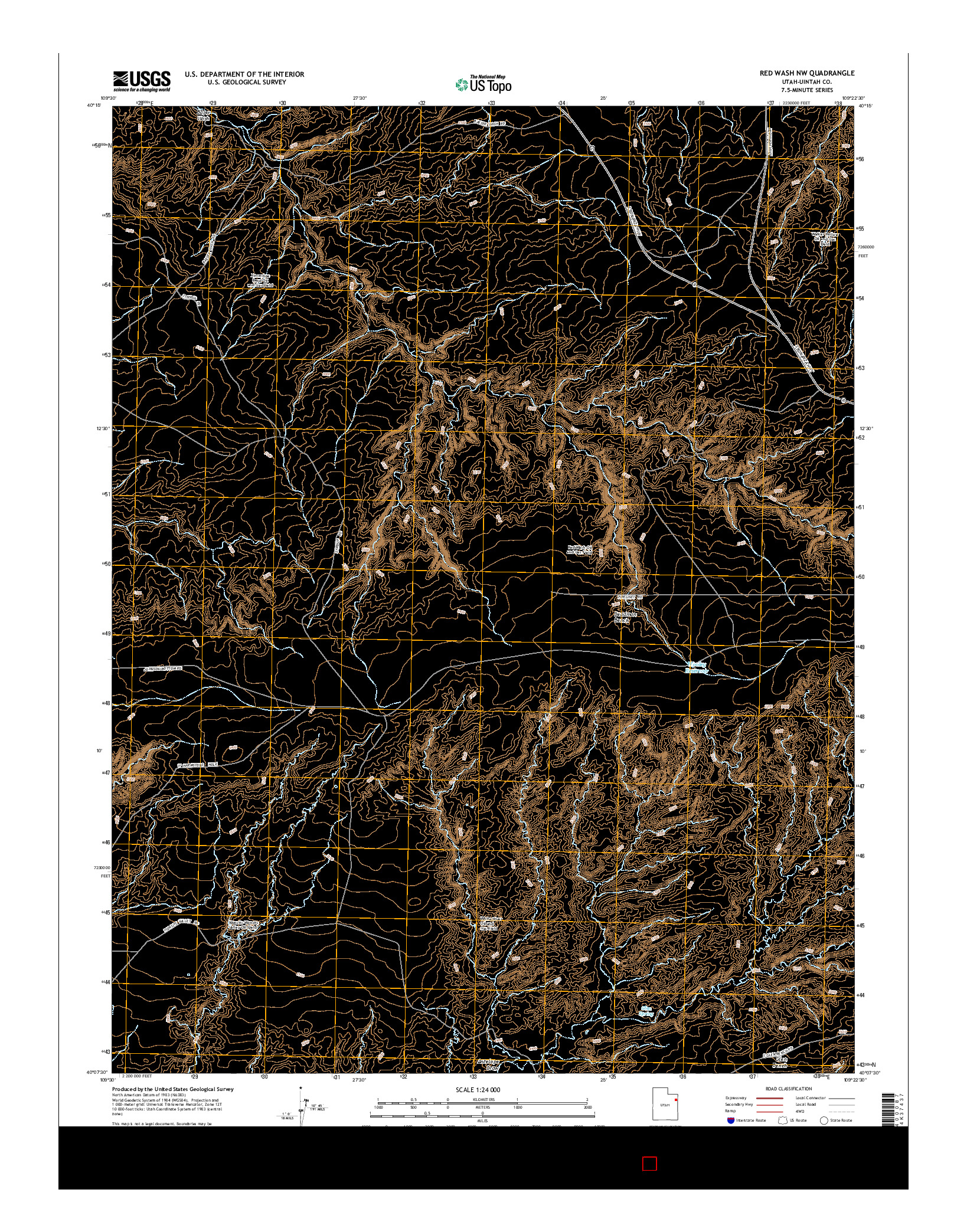 USGS US TOPO 7.5-MINUTE MAP FOR RED WASH NW, UT 2014