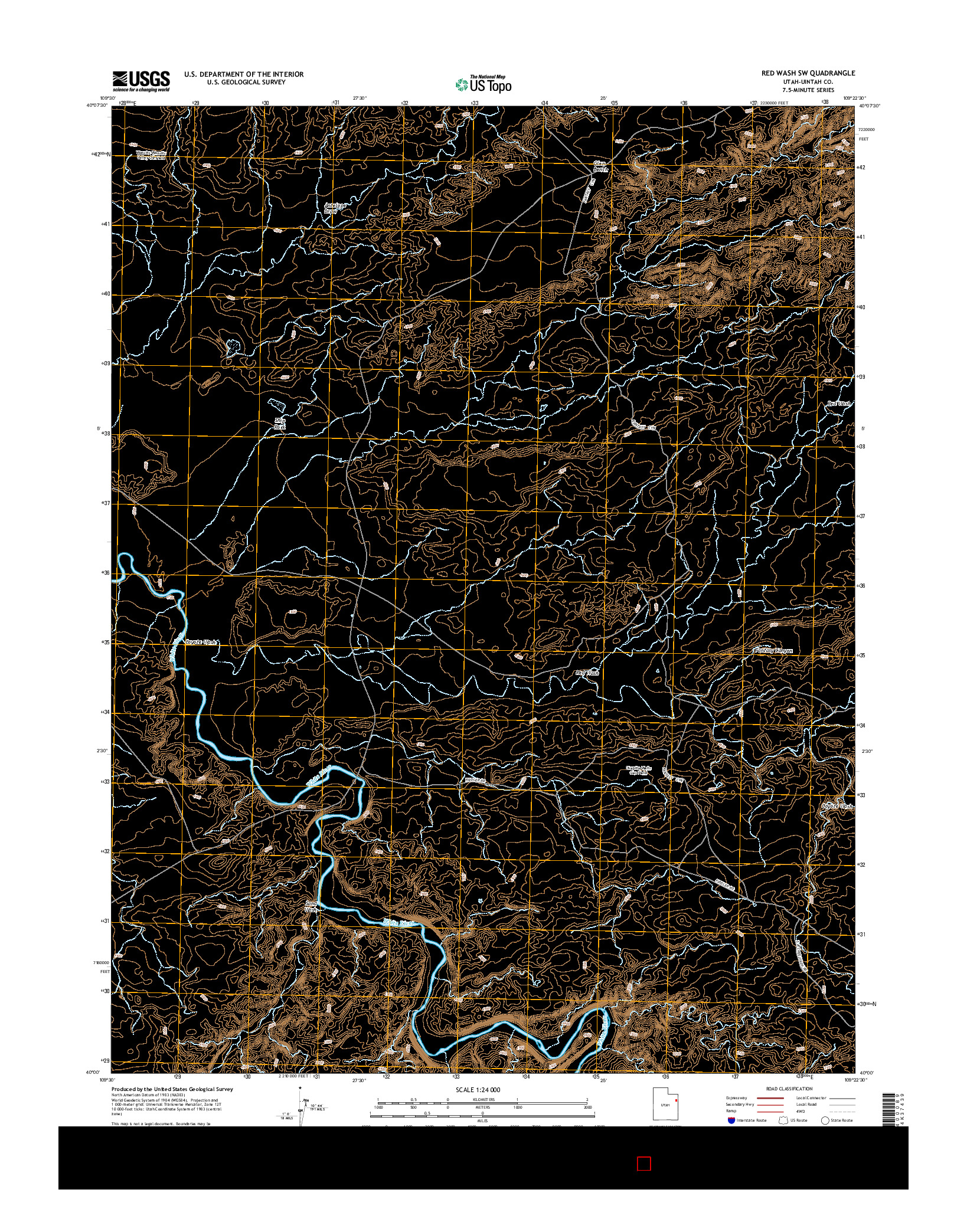 USGS US TOPO 7.5-MINUTE MAP FOR RED WASH SW, UT 2014