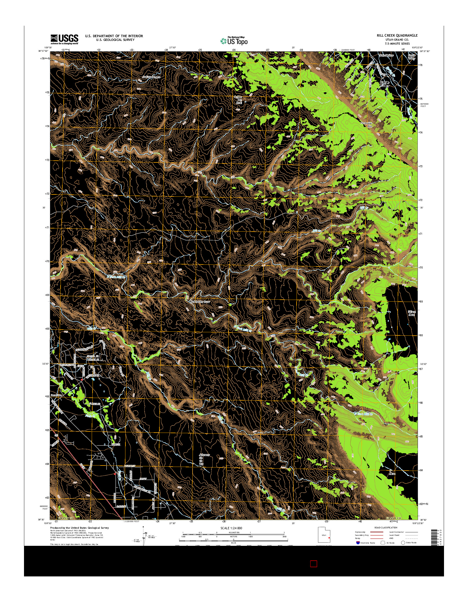 USGS US TOPO 7.5-MINUTE MAP FOR RILL CREEK, UT 2014