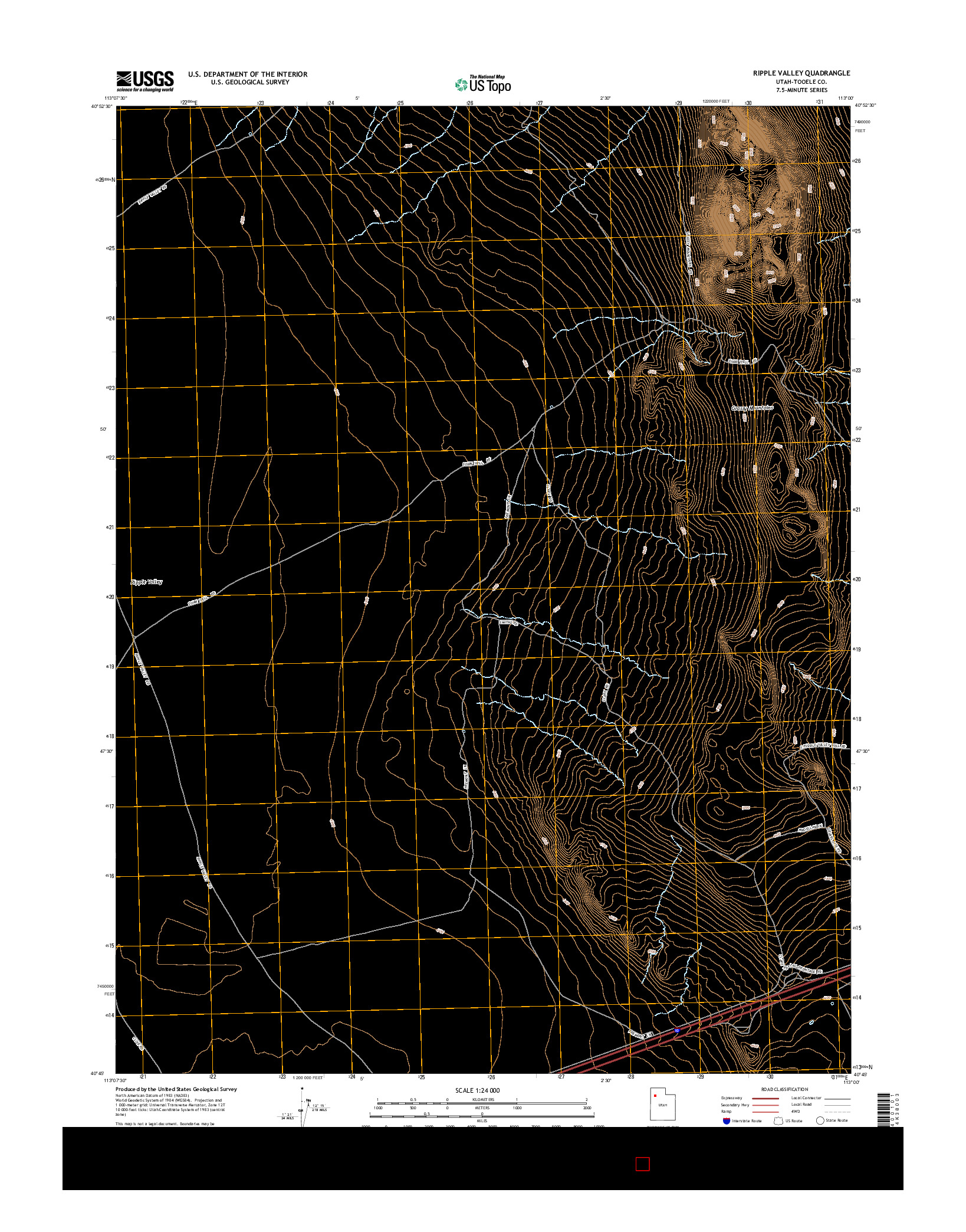 USGS US TOPO 7.5-MINUTE MAP FOR RIPPLE VALLEY, UT 2014