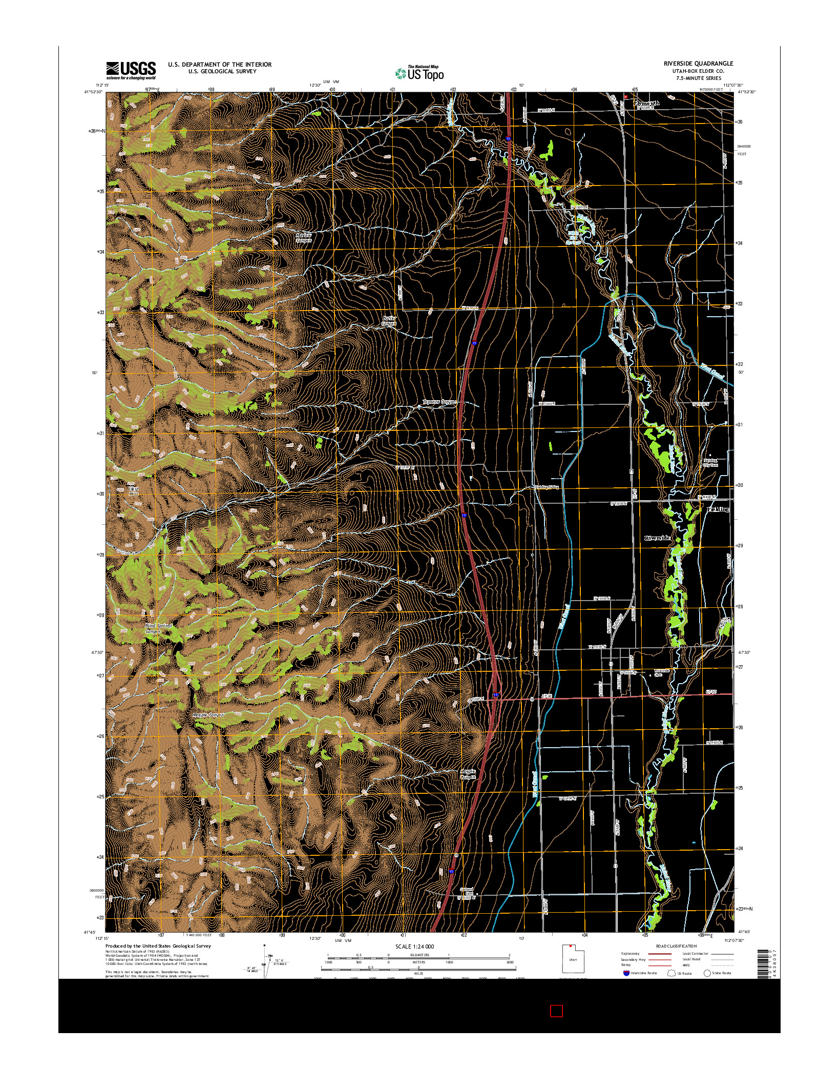 USGS US TOPO 7.5-MINUTE MAP FOR RIVERSIDE, UT 2014