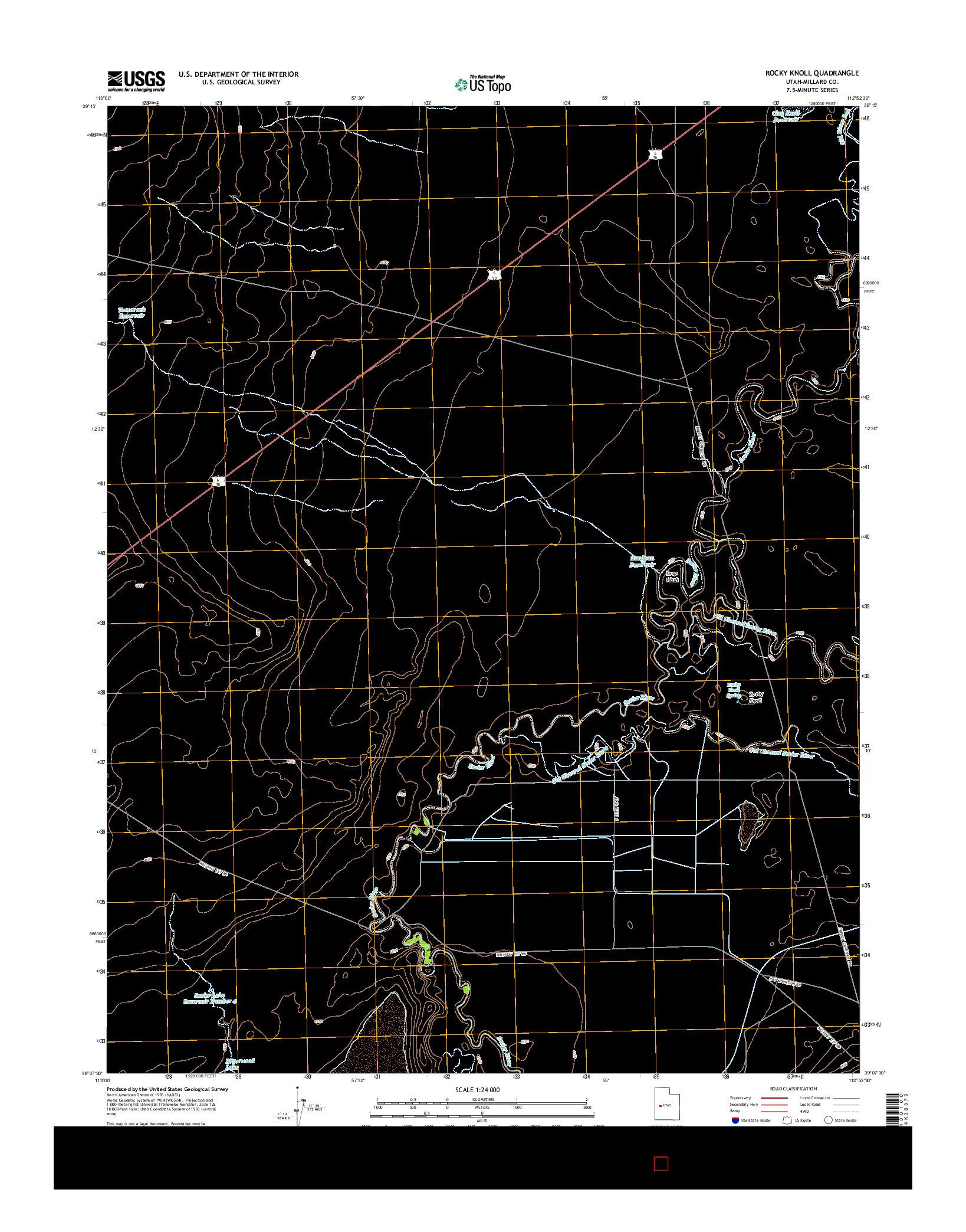 USGS US TOPO 7.5-MINUTE MAP FOR ROCKY KNOLL, UT 2014