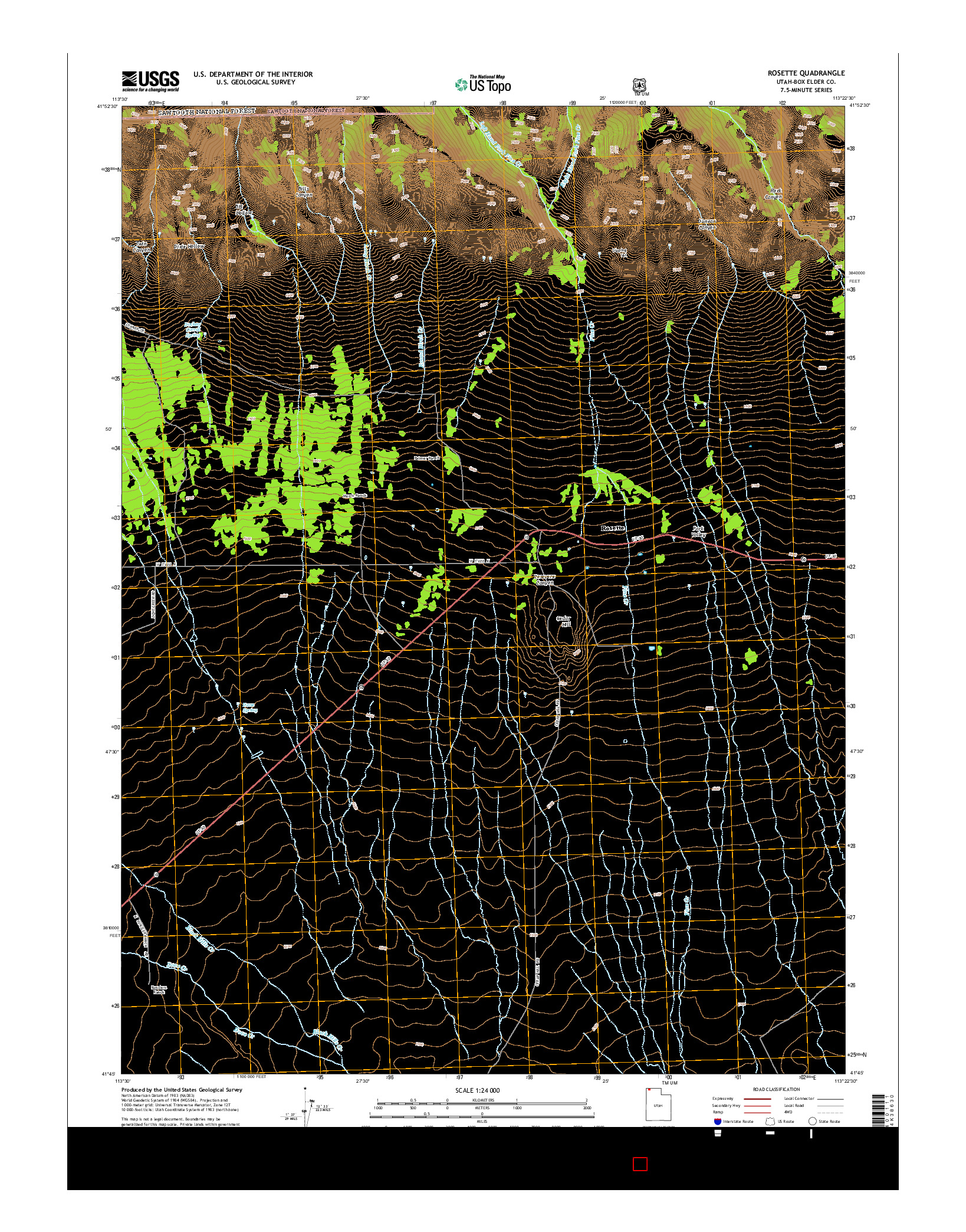 USGS US TOPO 7.5-MINUTE MAP FOR ROSETTE, UT 2014