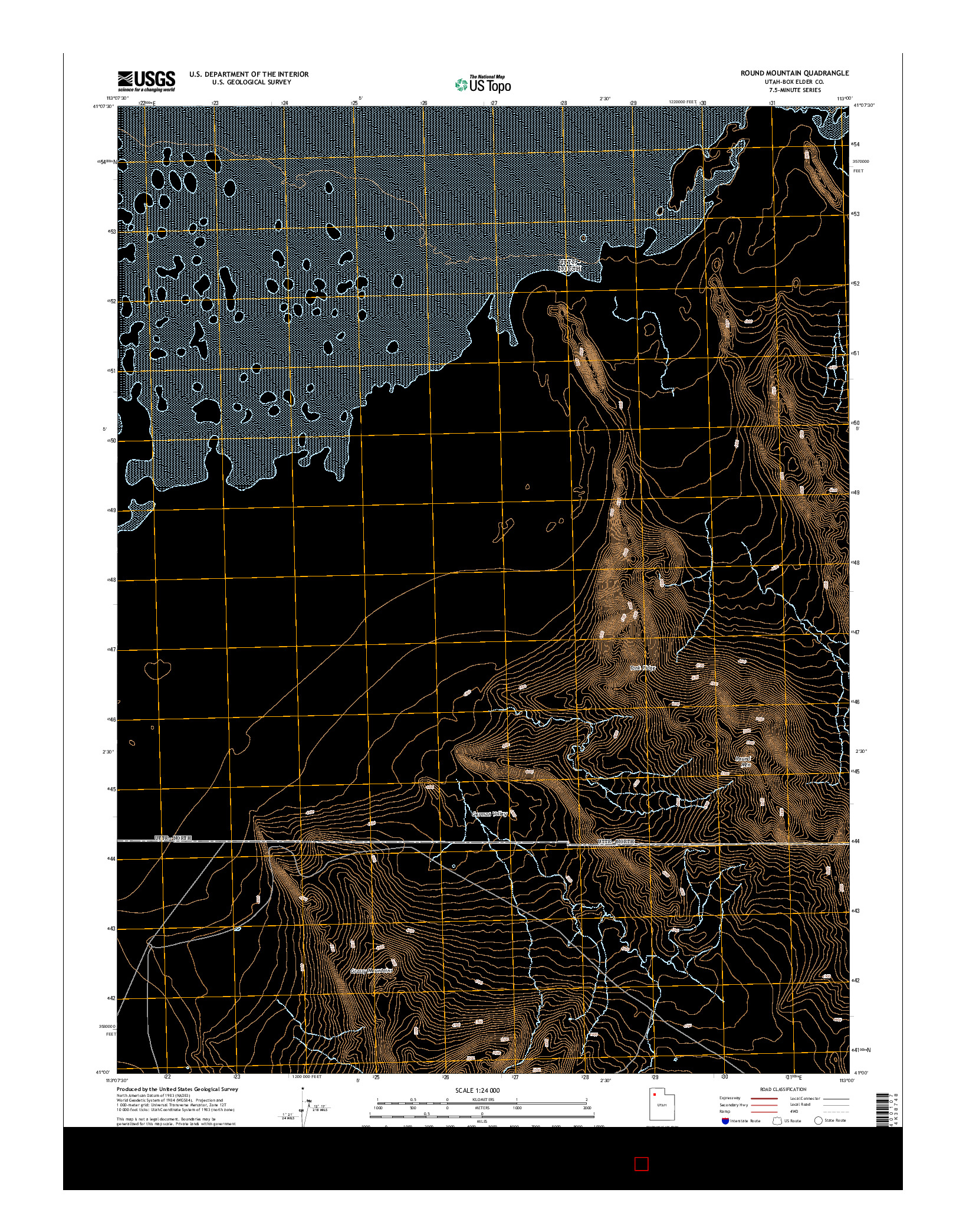 USGS US TOPO 7.5-MINUTE MAP FOR ROUND MOUNTAIN, UT 2014