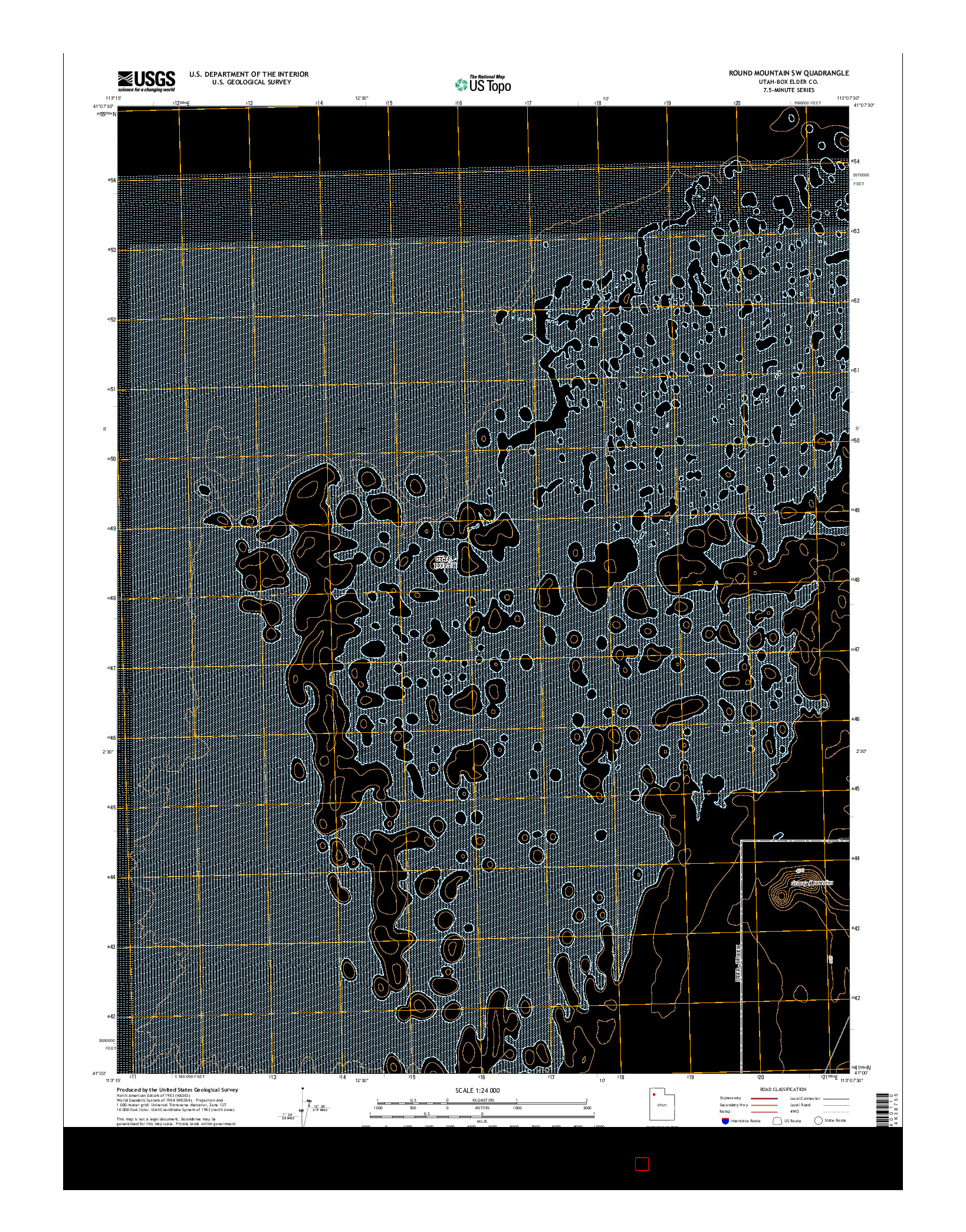 USGS US TOPO 7.5-MINUTE MAP FOR ROUND MOUNTAIN SW, UT 2014