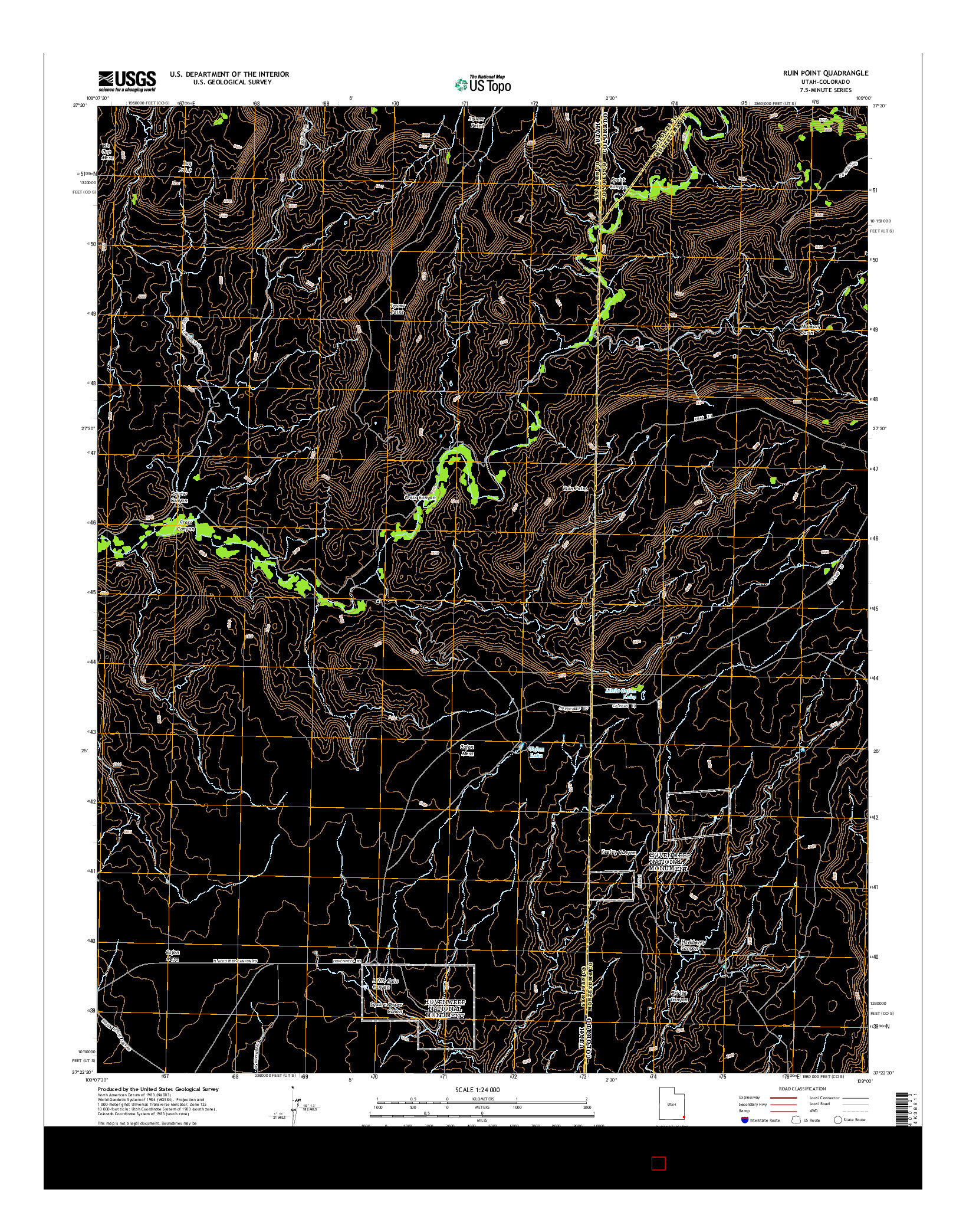 USGS US TOPO 7.5-MINUTE MAP FOR RUIN POINT, UT-CO 2014