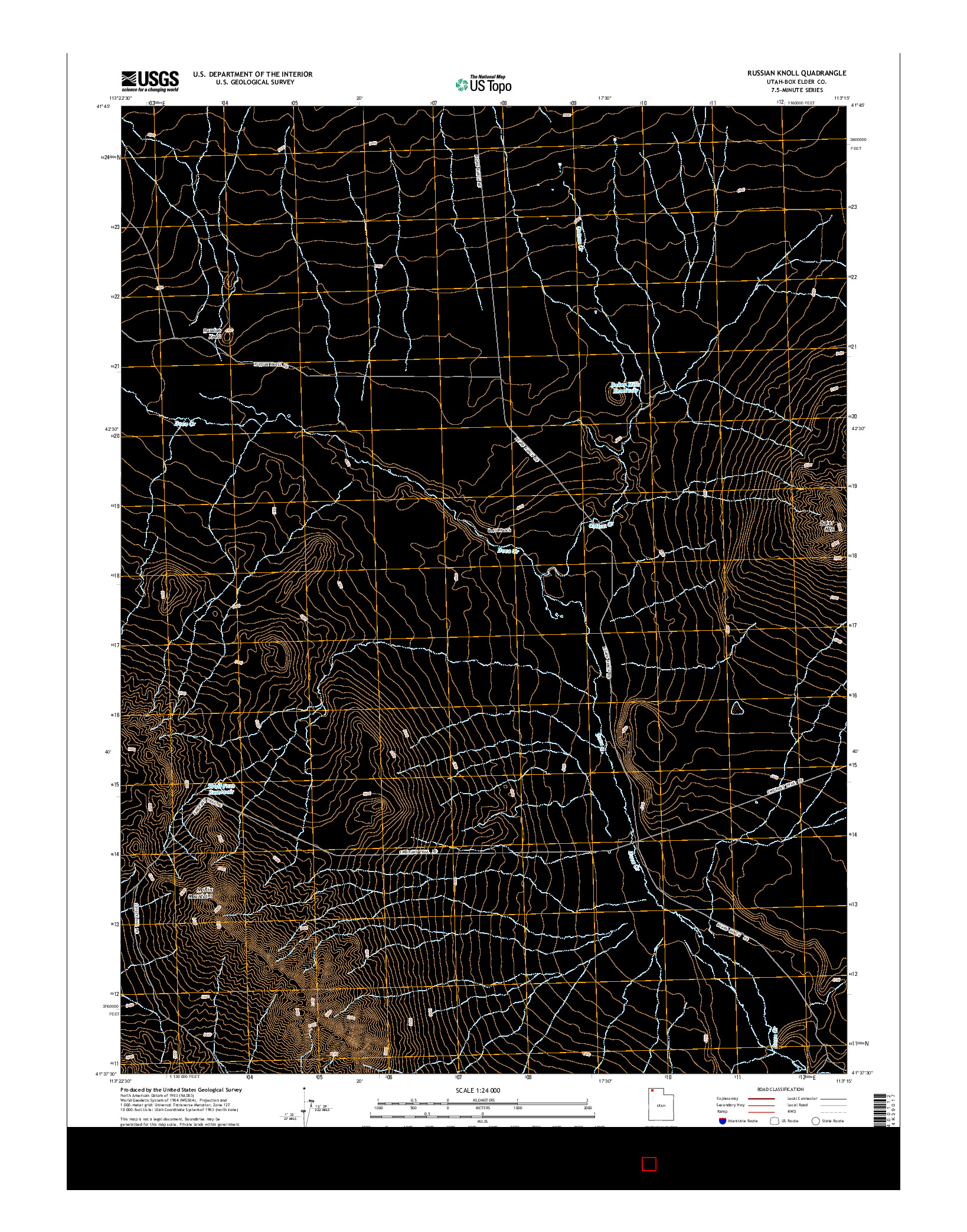 USGS US TOPO 7.5-MINUTE MAP FOR RUSSIAN KNOLL, UT 2014