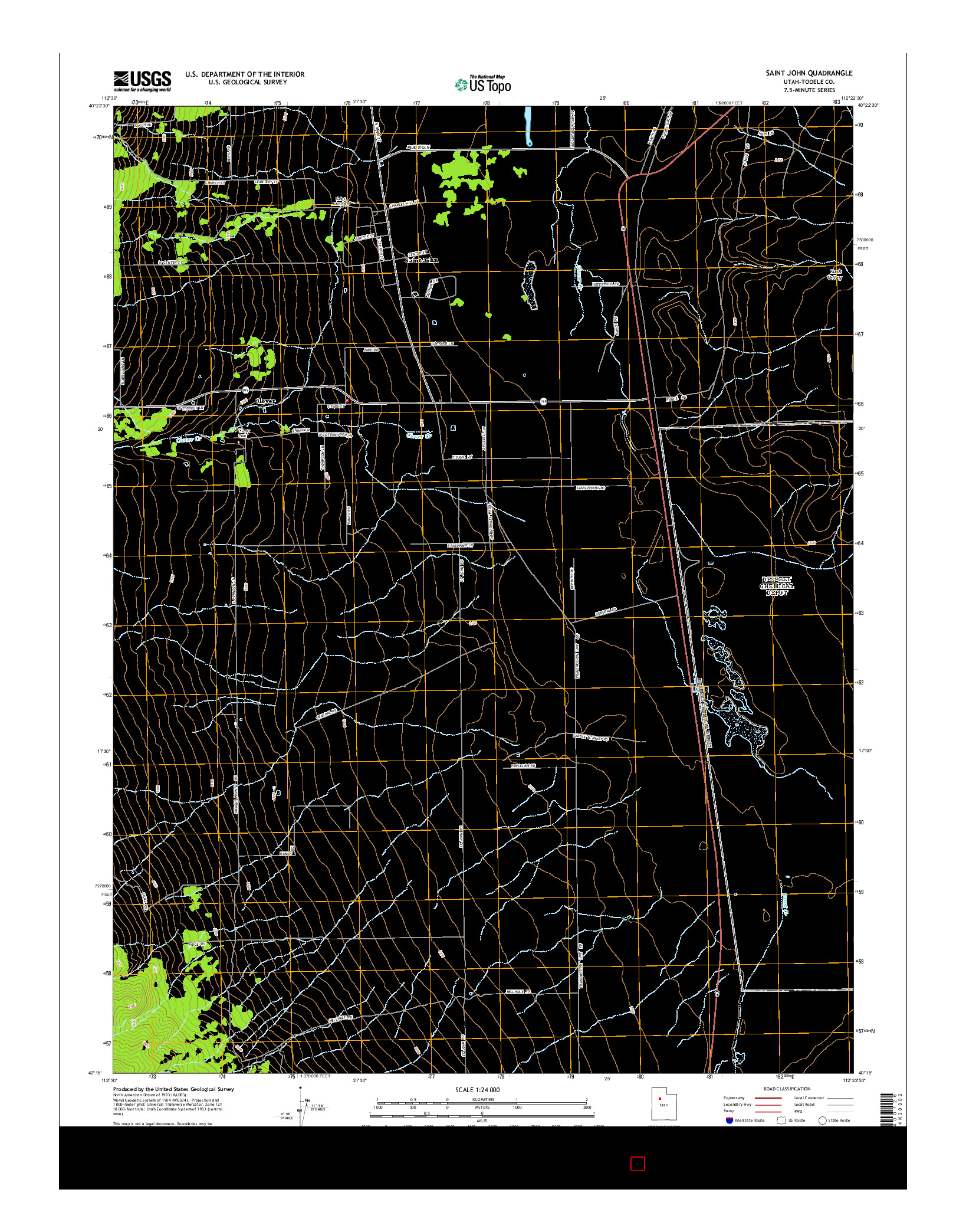 USGS US TOPO 7.5-MINUTE MAP FOR SAINT JOHN, UT 2014