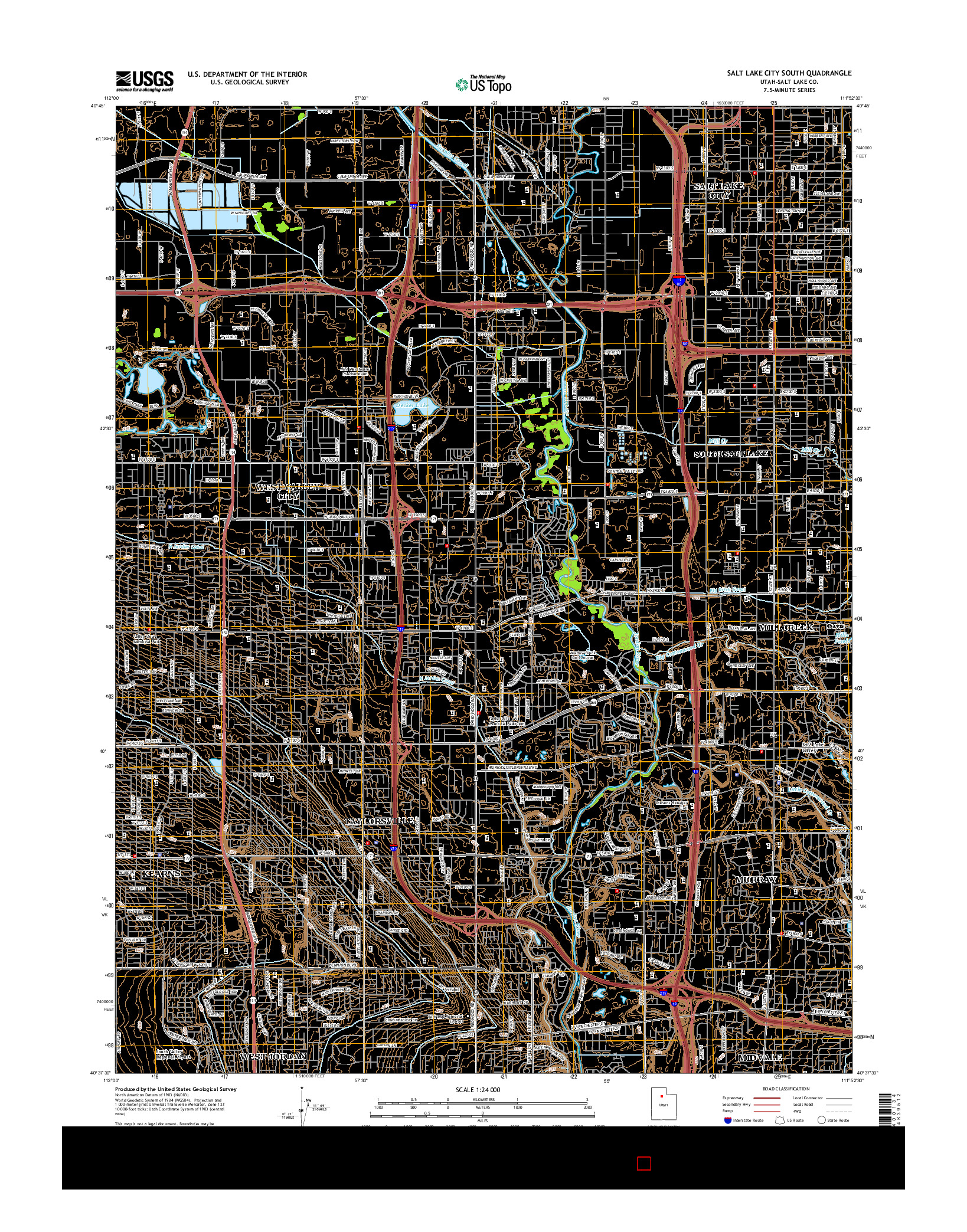 USGS US TOPO 7.5-MINUTE MAP FOR SALT LAKE CITY SOUTH, UT 2014