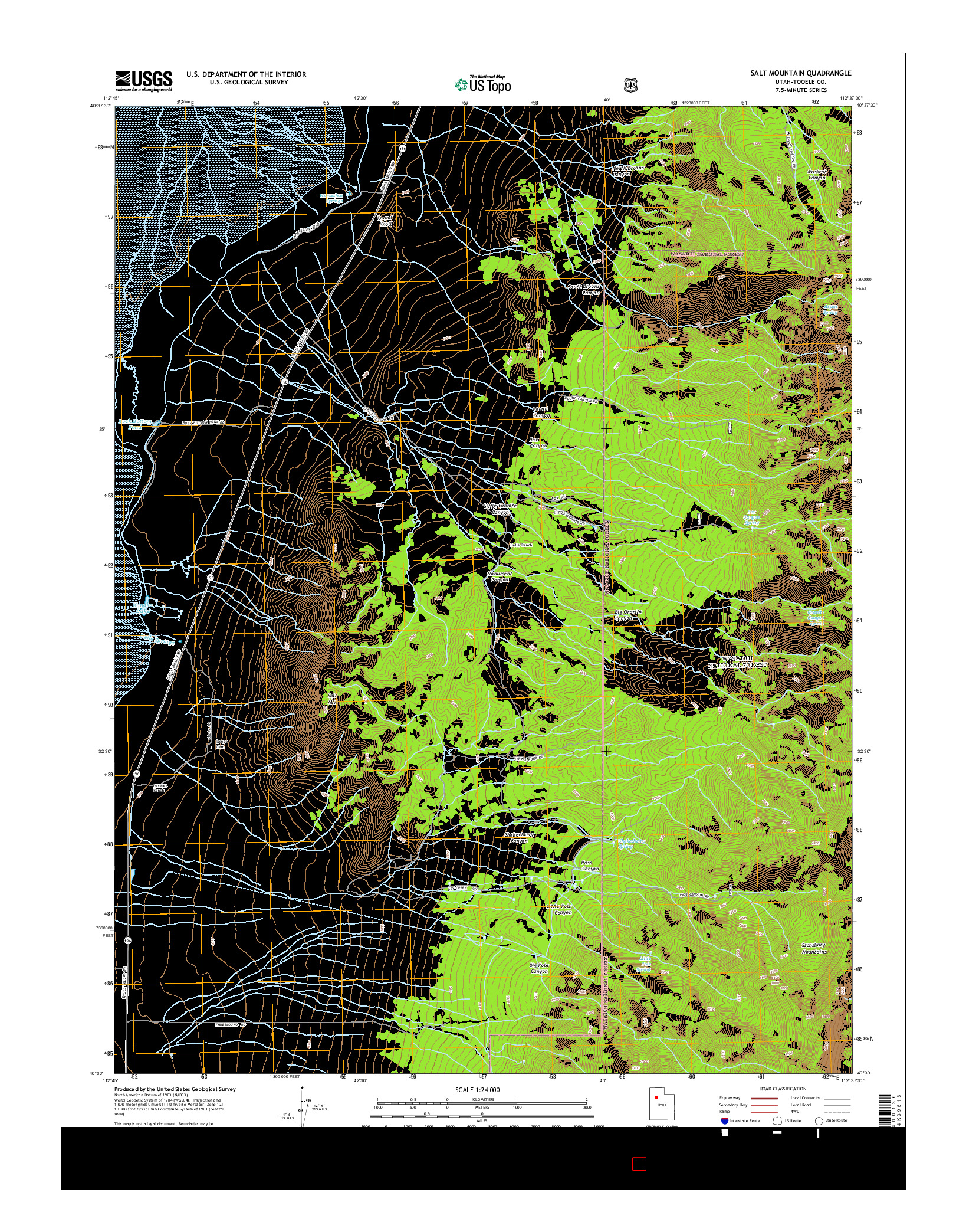 USGS US TOPO 7.5-MINUTE MAP FOR SALT MOUNTAIN, UT 2014