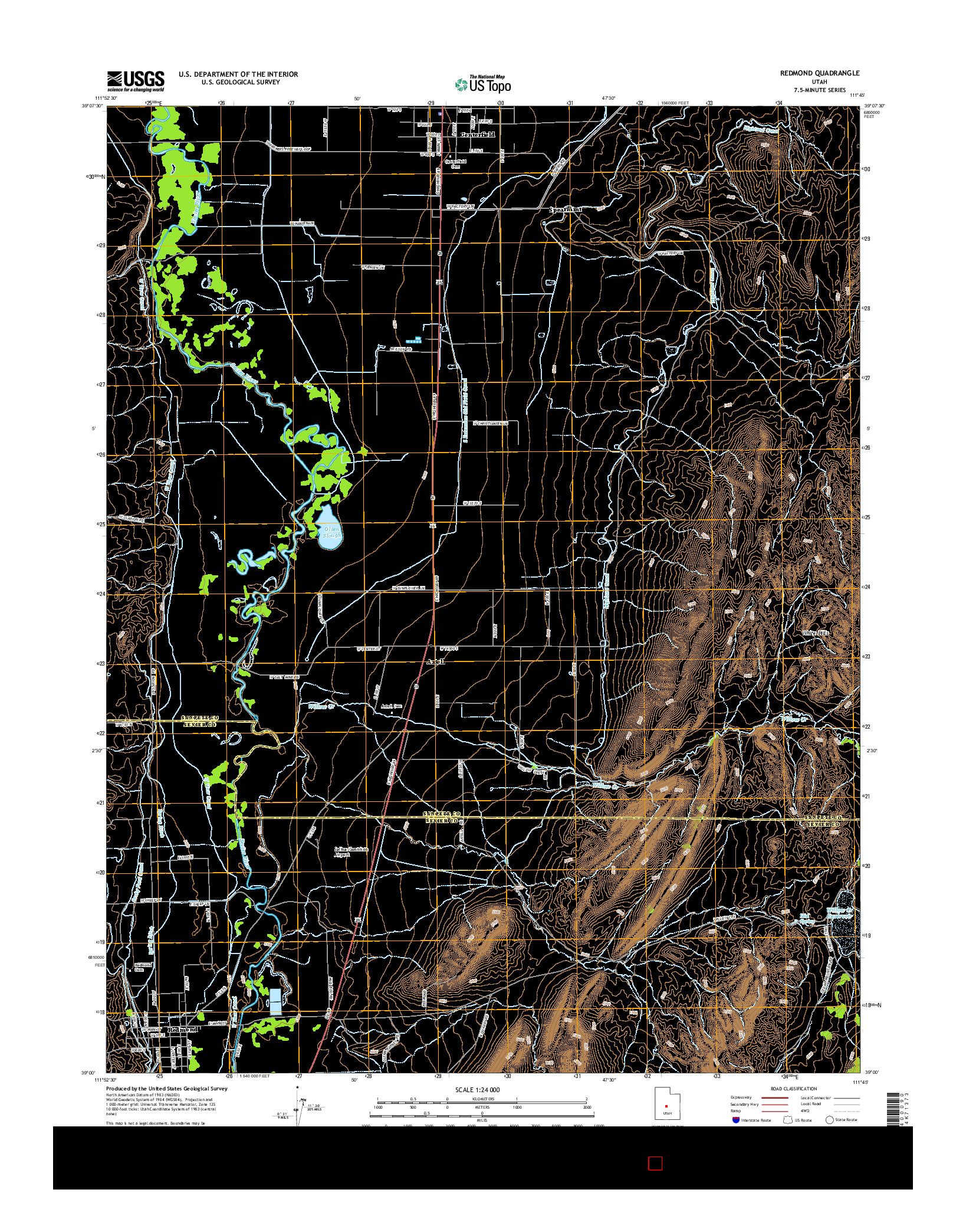 USGS US TOPO 7.5-MINUTE MAP FOR REDMOND, UT 2014