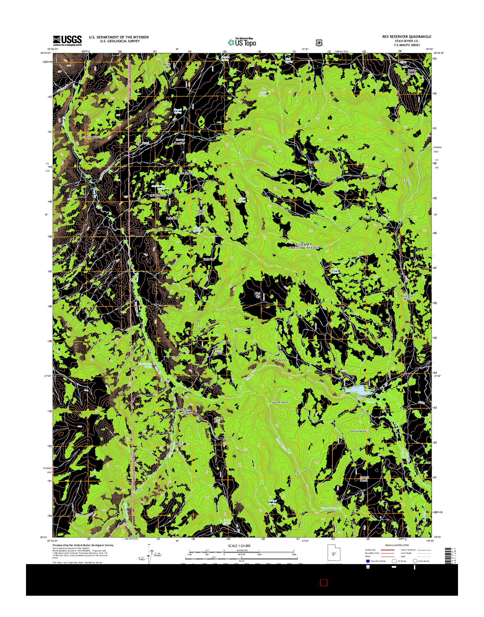 USGS US TOPO 7.5-MINUTE MAP FOR REX RESERVOIR, UT 2014