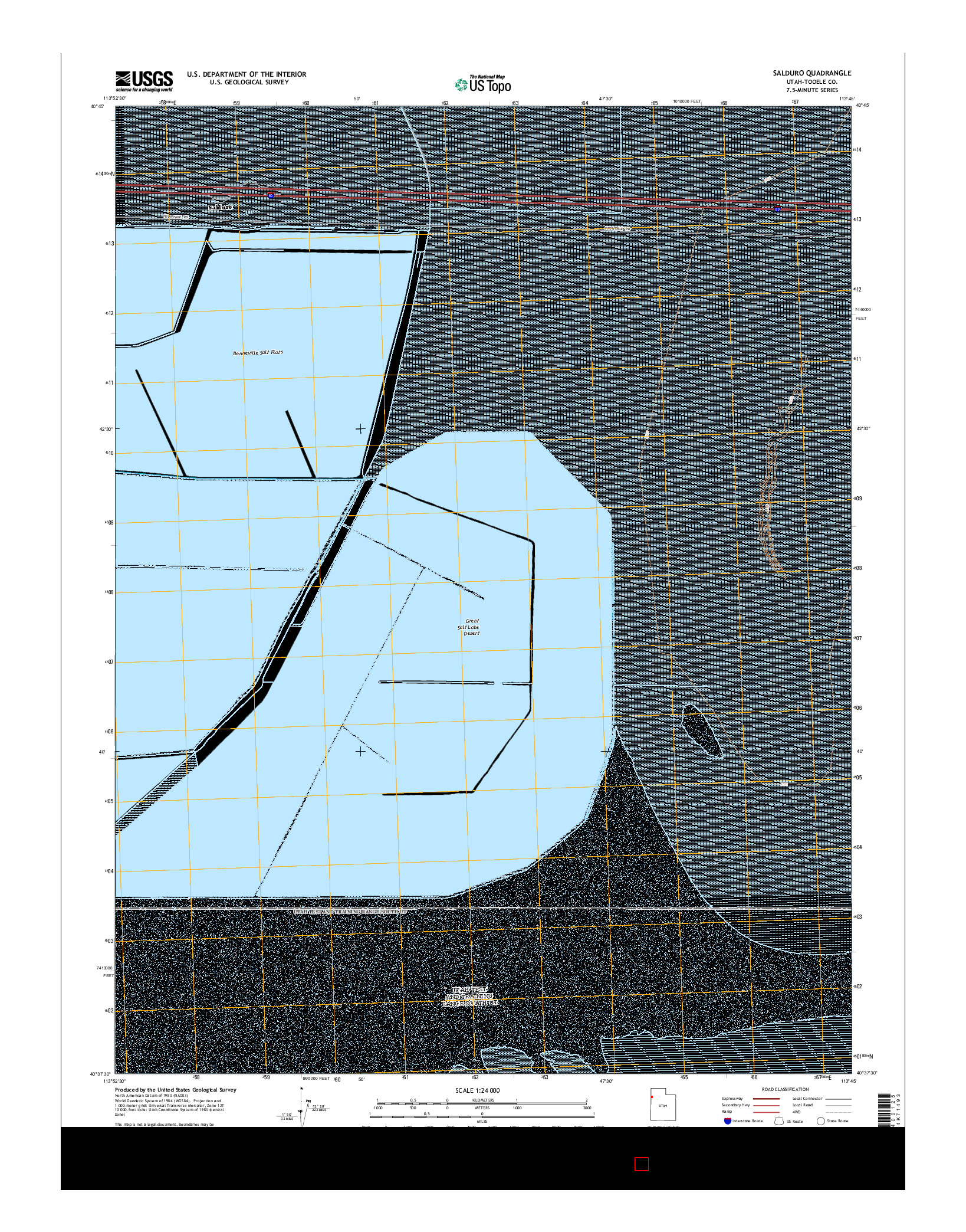 USGS US TOPO 7.5-MINUTE MAP FOR SALDURO, UT 2014