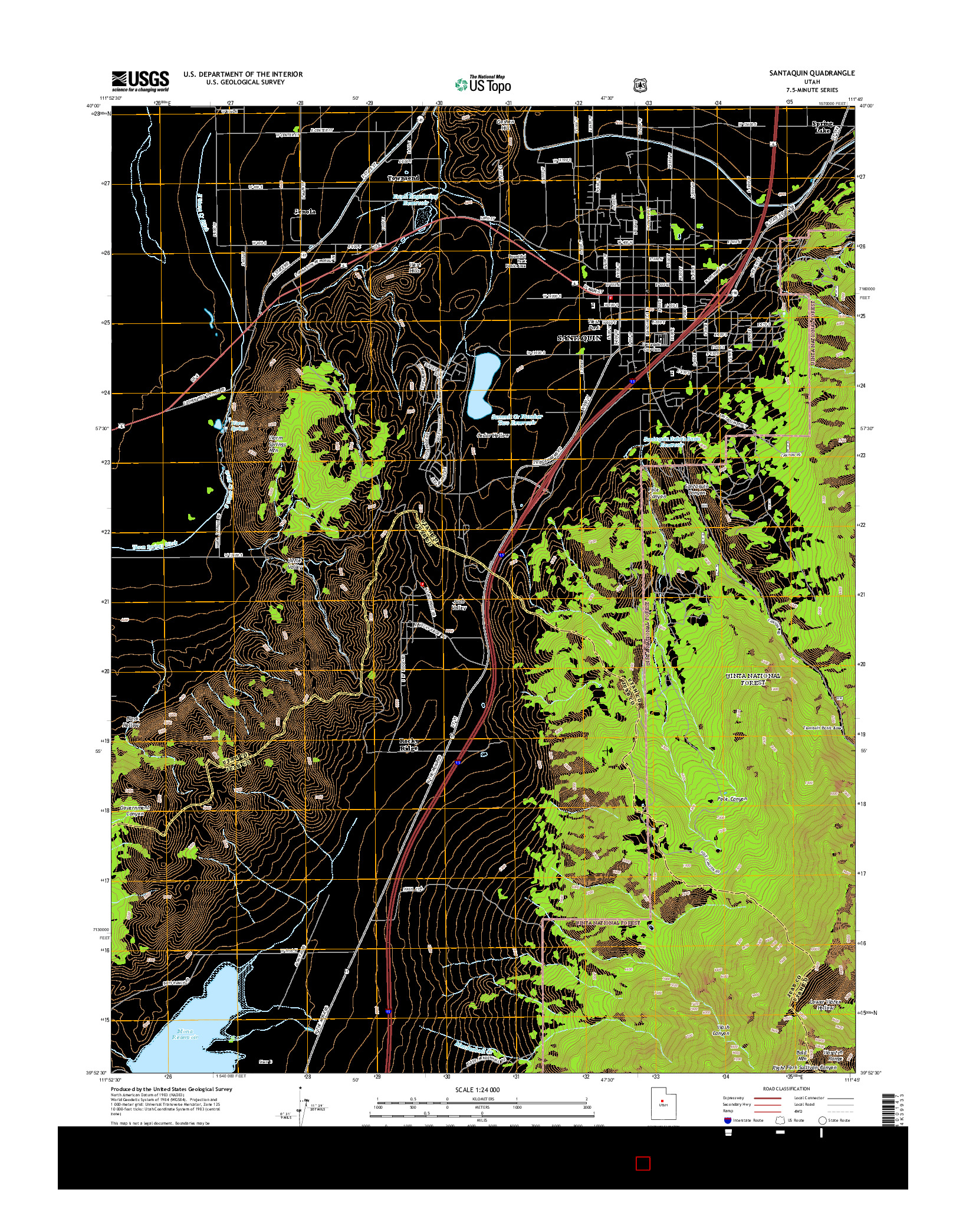USGS US TOPO 7.5-MINUTE MAP FOR SANTAQUIN, UT 2014