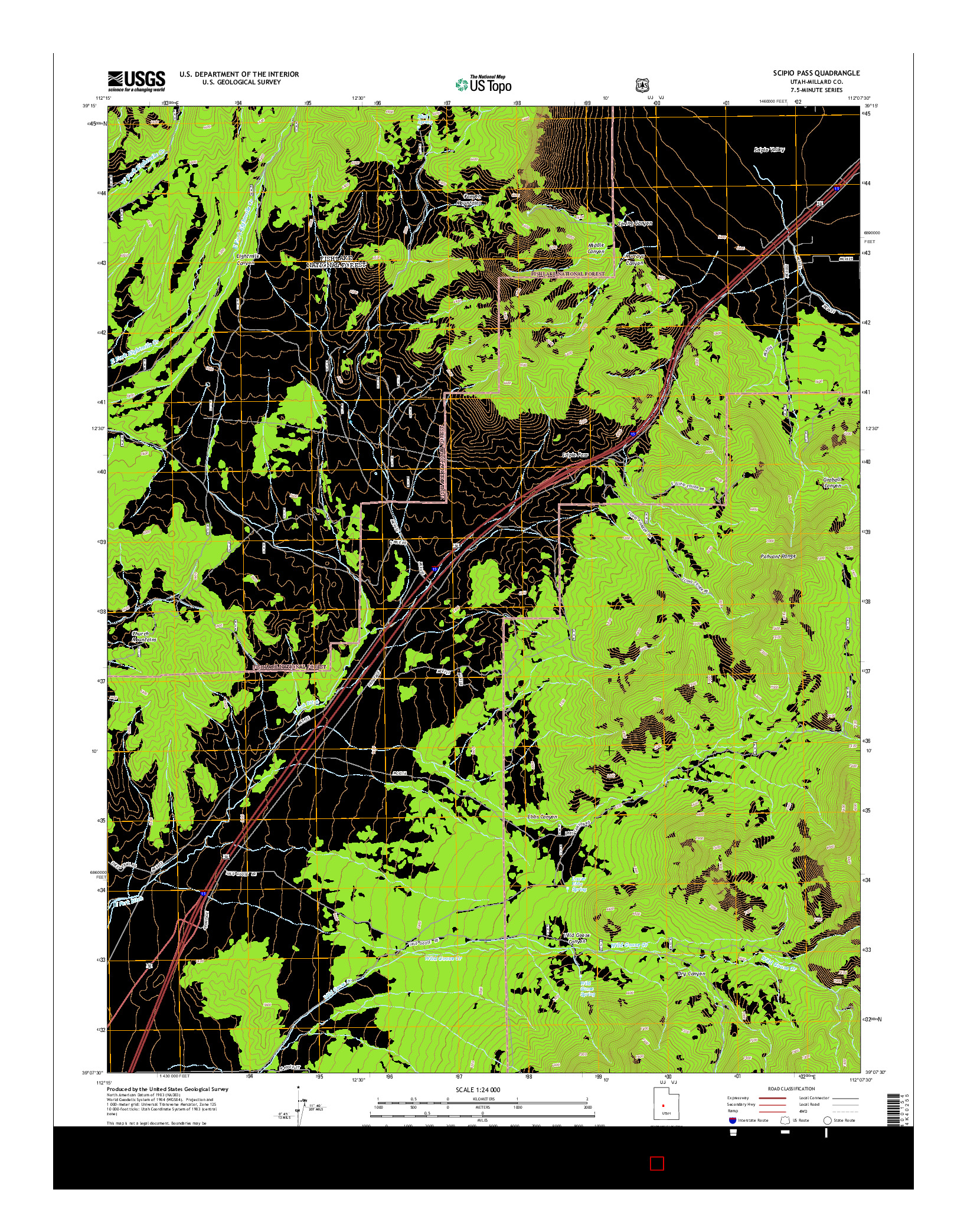 USGS US TOPO 7.5-MINUTE MAP FOR SCIPIO PASS, UT 2014