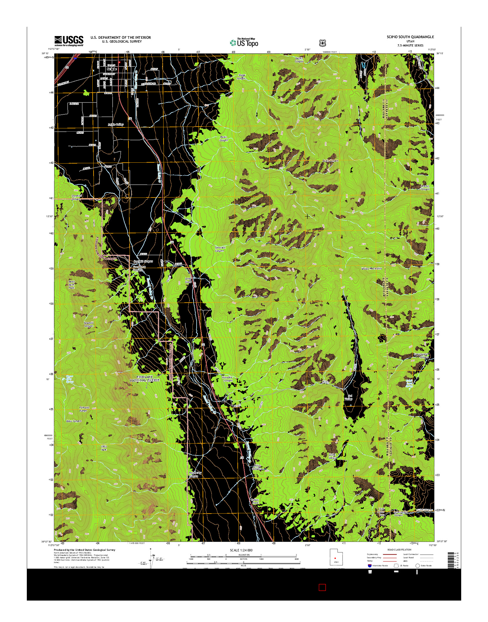 USGS US TOPO 7.5-MINUTE MAP FOR SCIPIO SOUTH, UT 2014