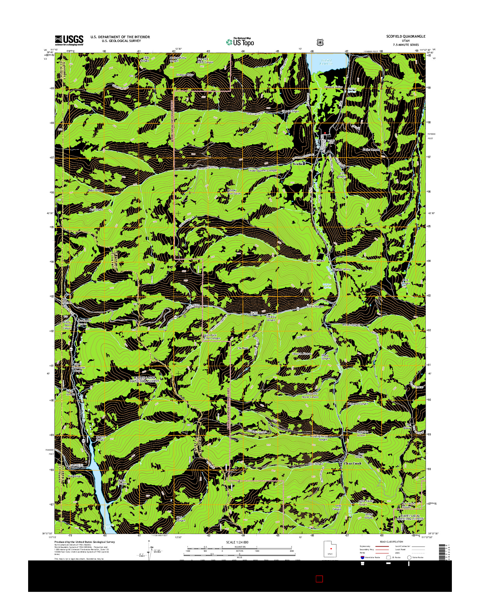 USGS US TOPO 7.5-MINUTE MAP FOR SCOFIELD, UT 2014