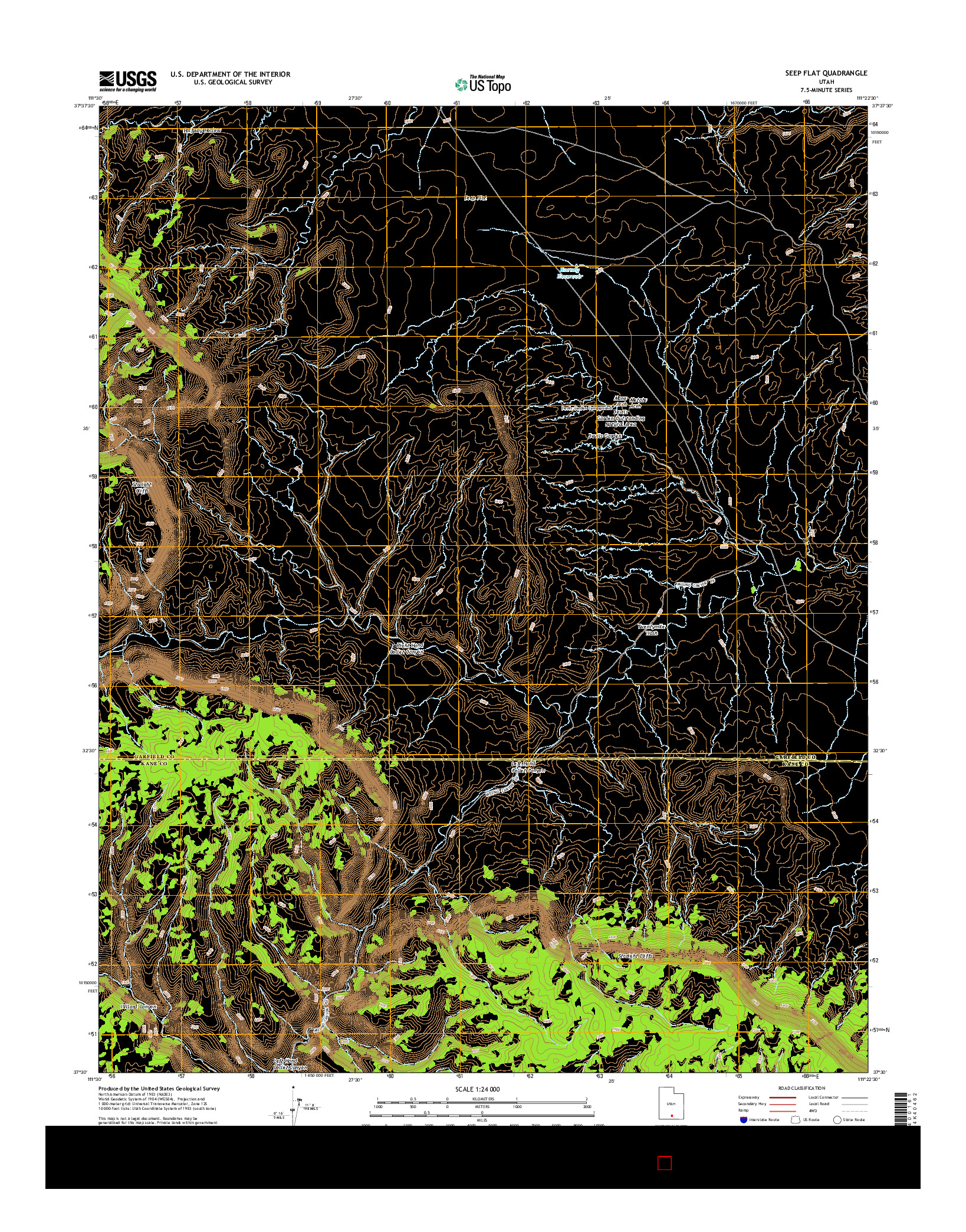 USGS US TOPO 7.5-MINUTE MAP FOR SEEP FLAT, UT 2014