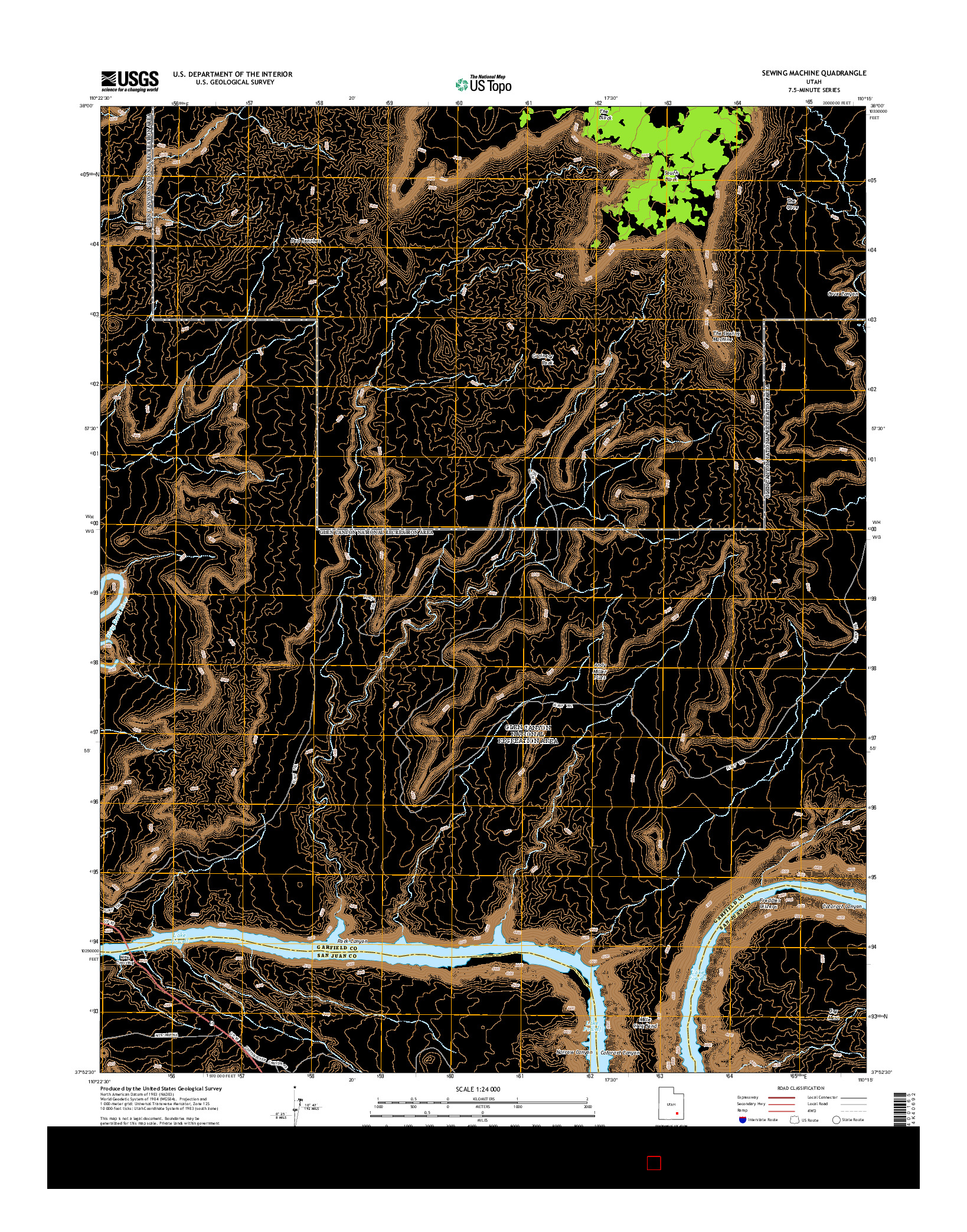USGS US TOPO 7.5-MINUTE MAP FOR SEWING MACHINE, UT 2014