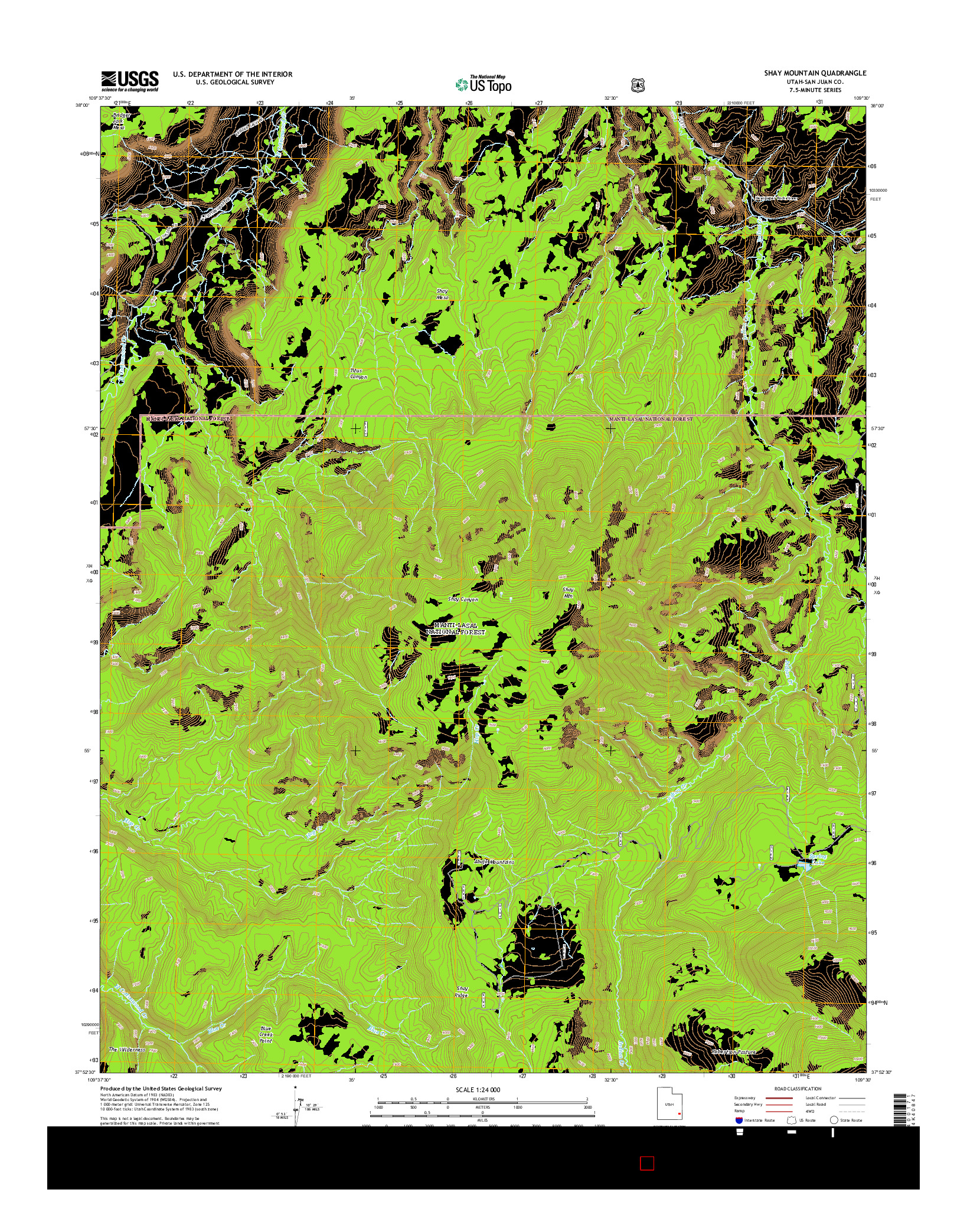 USGS US TOPO 7.5-MINUTE MAP FOR SHAY MOUNTAIN, UT 2014