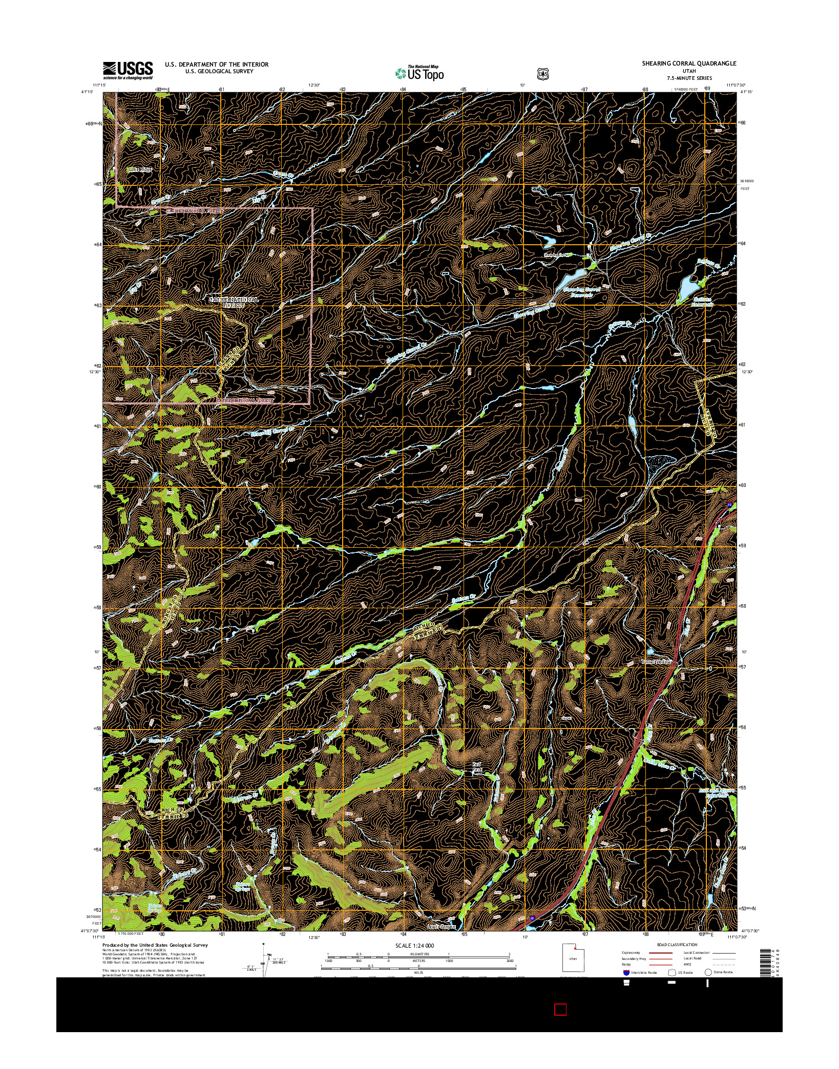 USGS US TOPO 7.5-MINUTE MAP FOR SHEARING CORRAL, UT 2014