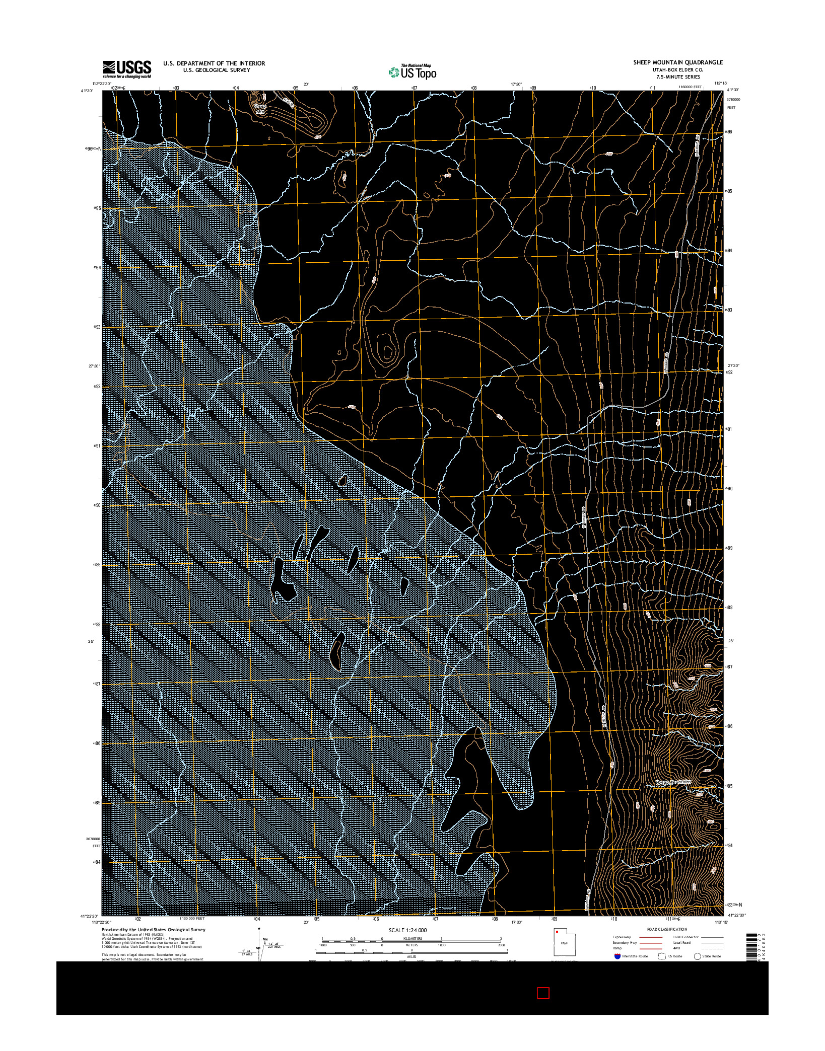 USGS US TOPO 7.5-MINUTE MAP FOR SHEEP MOUNTAIN, UT 2014