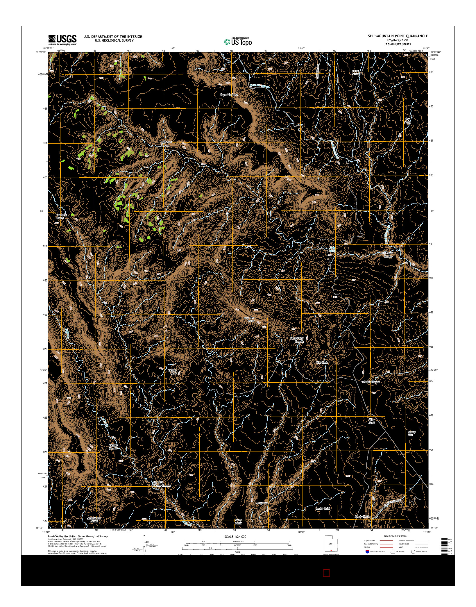 USGS US TOPO 7.5-MINUTE MAP FOR SHIP MOUNTAIN POINT, UT 2014