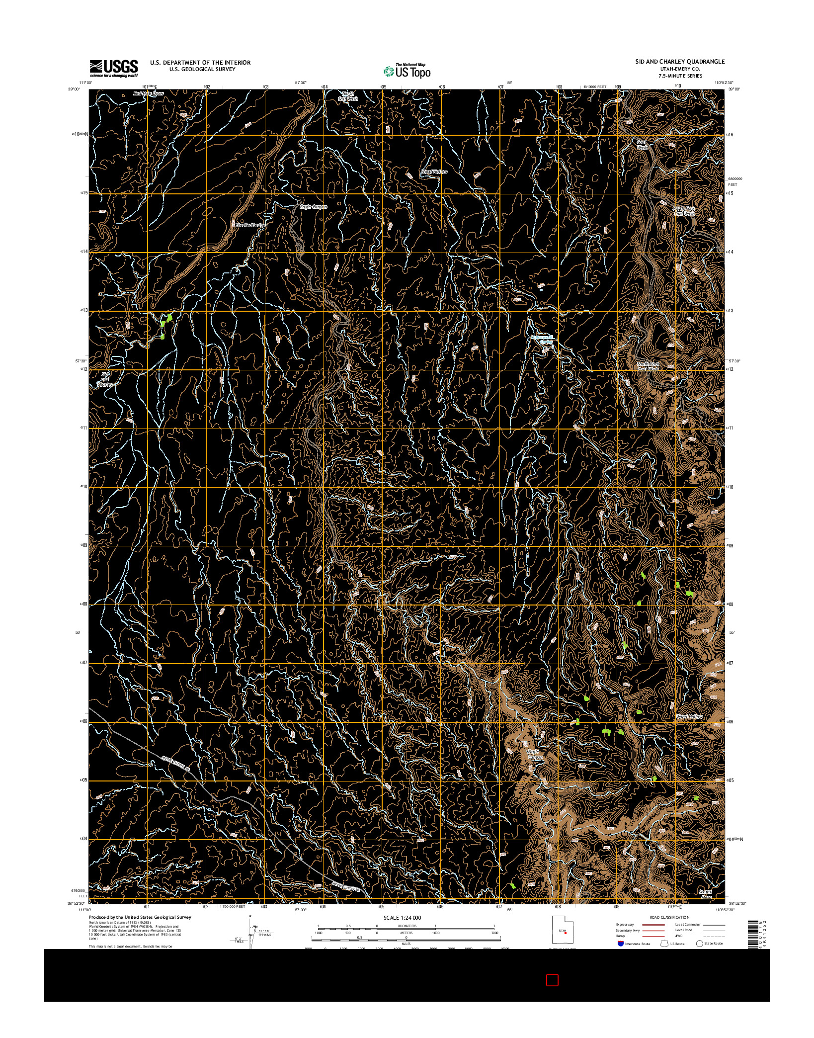 USGS US TOPO 7.5-MINUTE MAP FOR SID AND CHARLEY, UT 2014