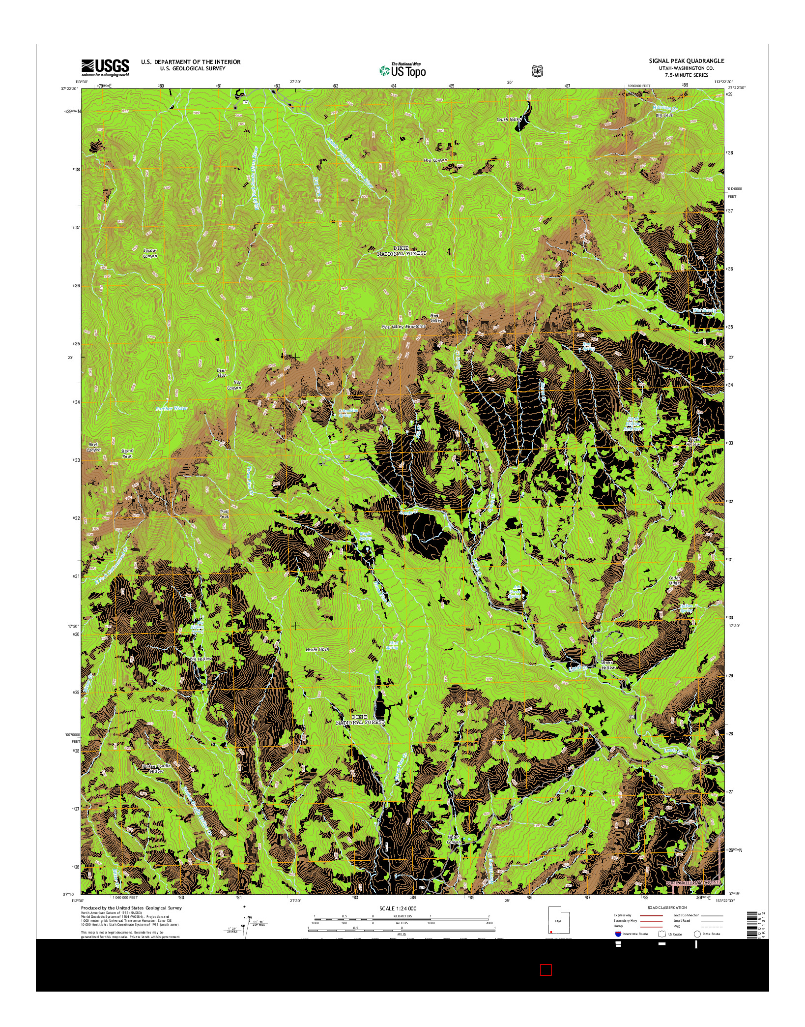 USGS US TOPO 7.5-MINUTE MAP FOR SIGNAL PEAK, UT 2014