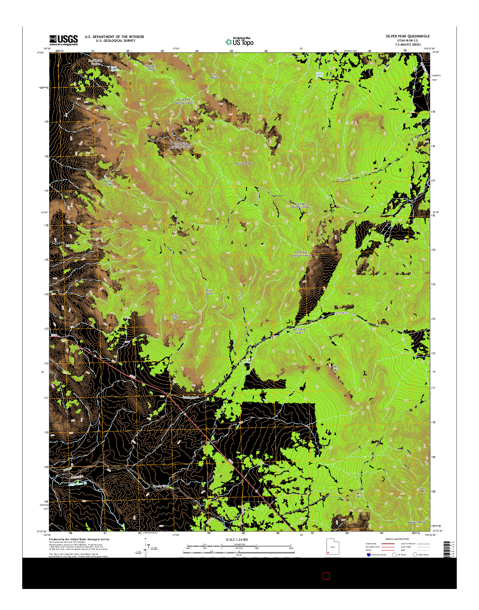 USGS US TOPO 7.5-MINUTE MAP FOR SILVER PEAK, UT 2014