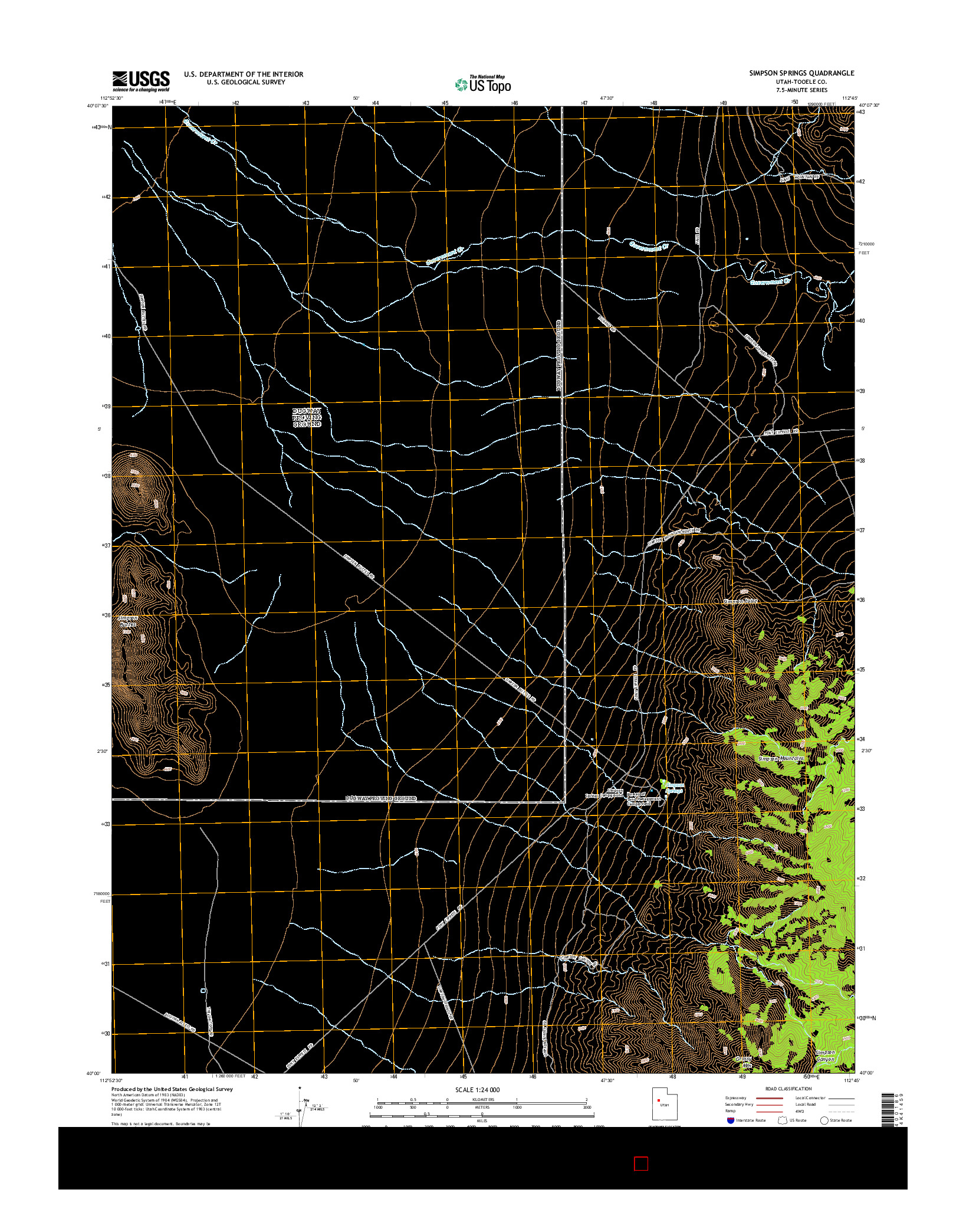 USGS US TOPO 7.5-MINUTE MAP FOR SIMPSON SPRINGS, UT 2014