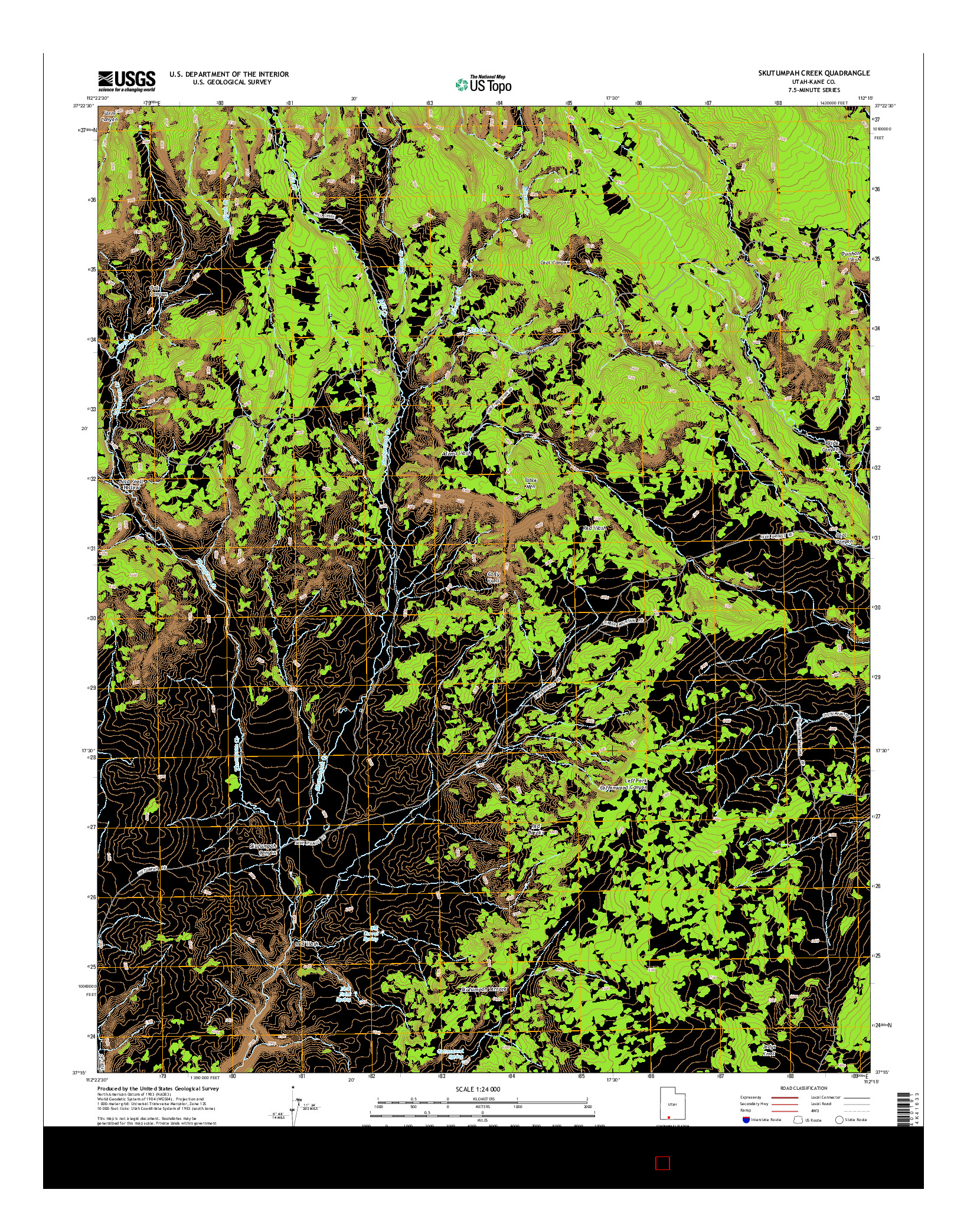 USGS US TOPO 7.5-MINUTE MAP FOR SKUTUMPAH CREEK, UT 2014