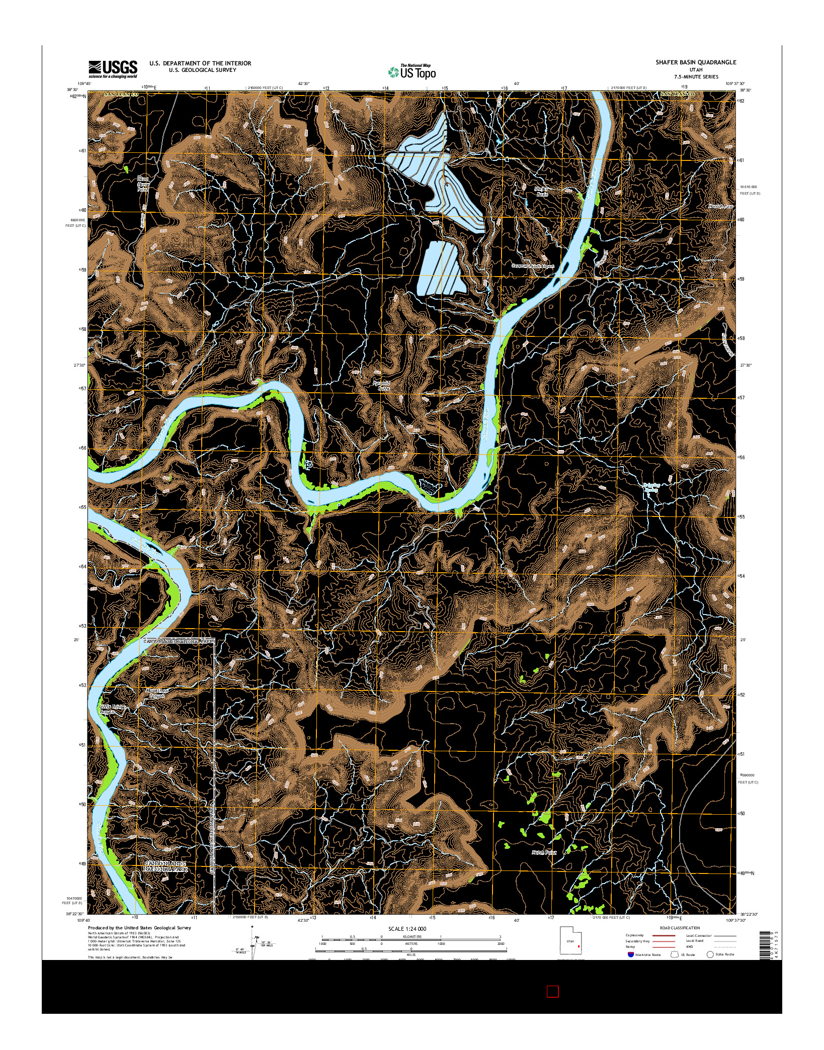 USGS US TOPO 7.5-MINUTE MAP FOR SHAFER BASIN, UT 2014