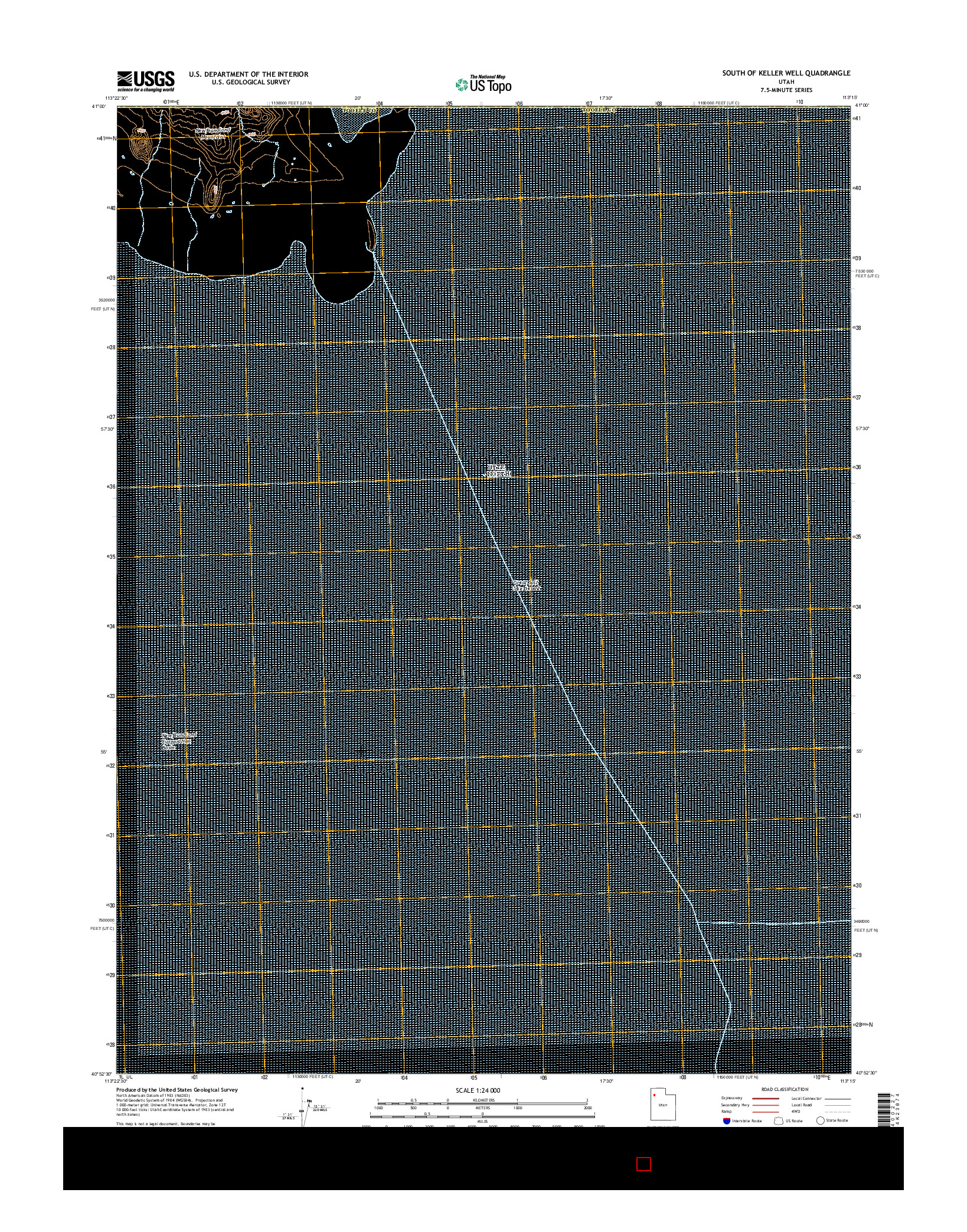 USGS US TOPO 7.5-MINUTE MAP FOR SOUTH OF KELLER WELL, UT 2014