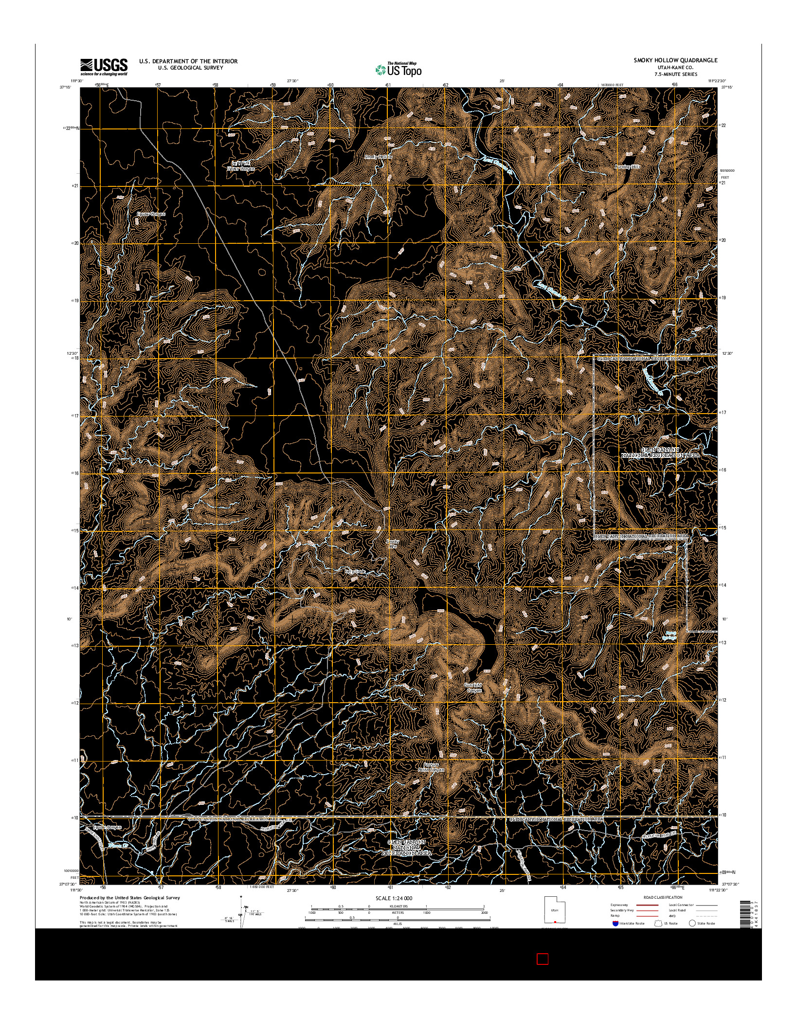 USGS US TOPO 7.5-MINUTE MAP FOR SMOKY HOLLOW, UT 2014