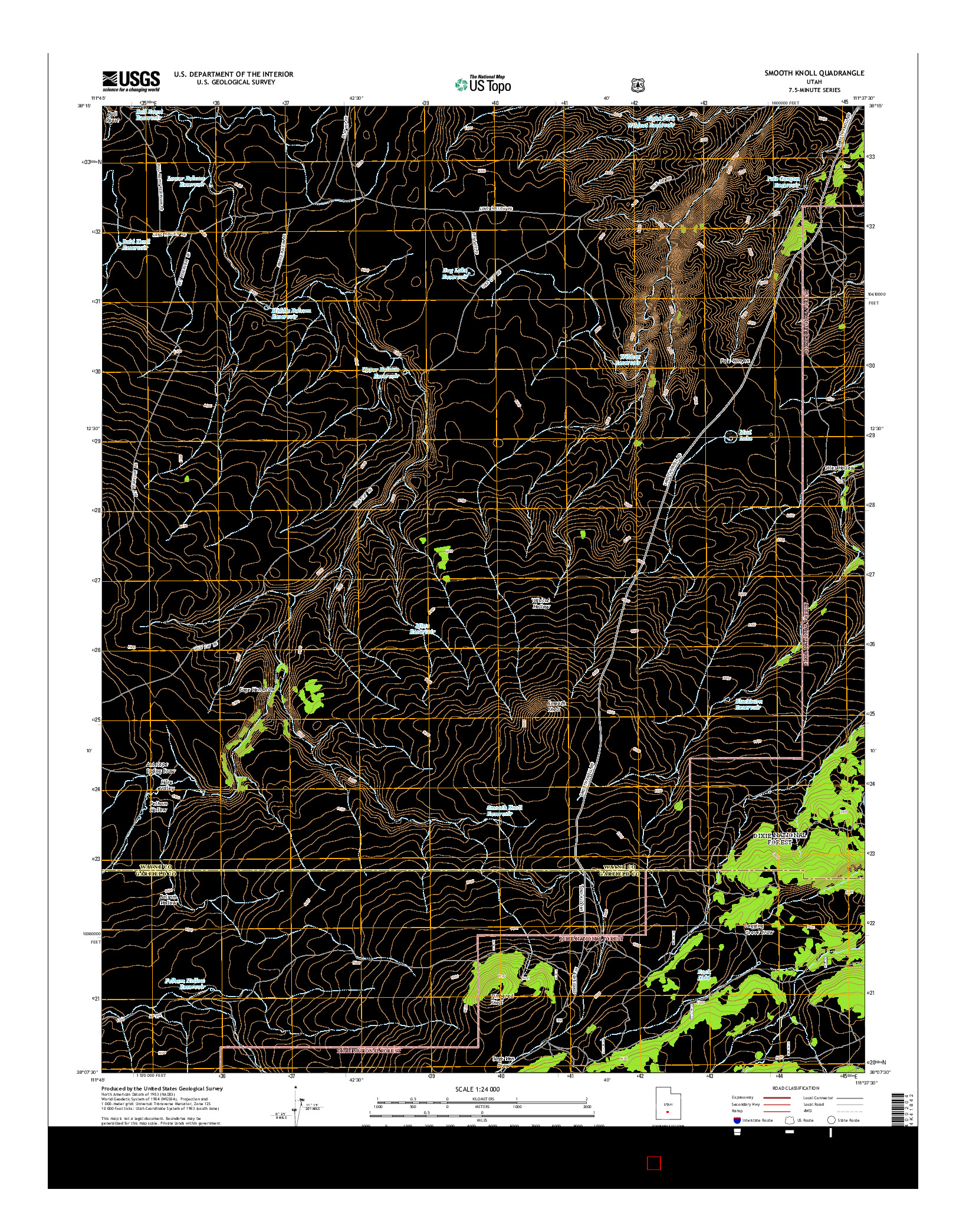USGS US TOPO 7.5-MINUTE MAP FOR SMOOTH KNOLL, UT 2014