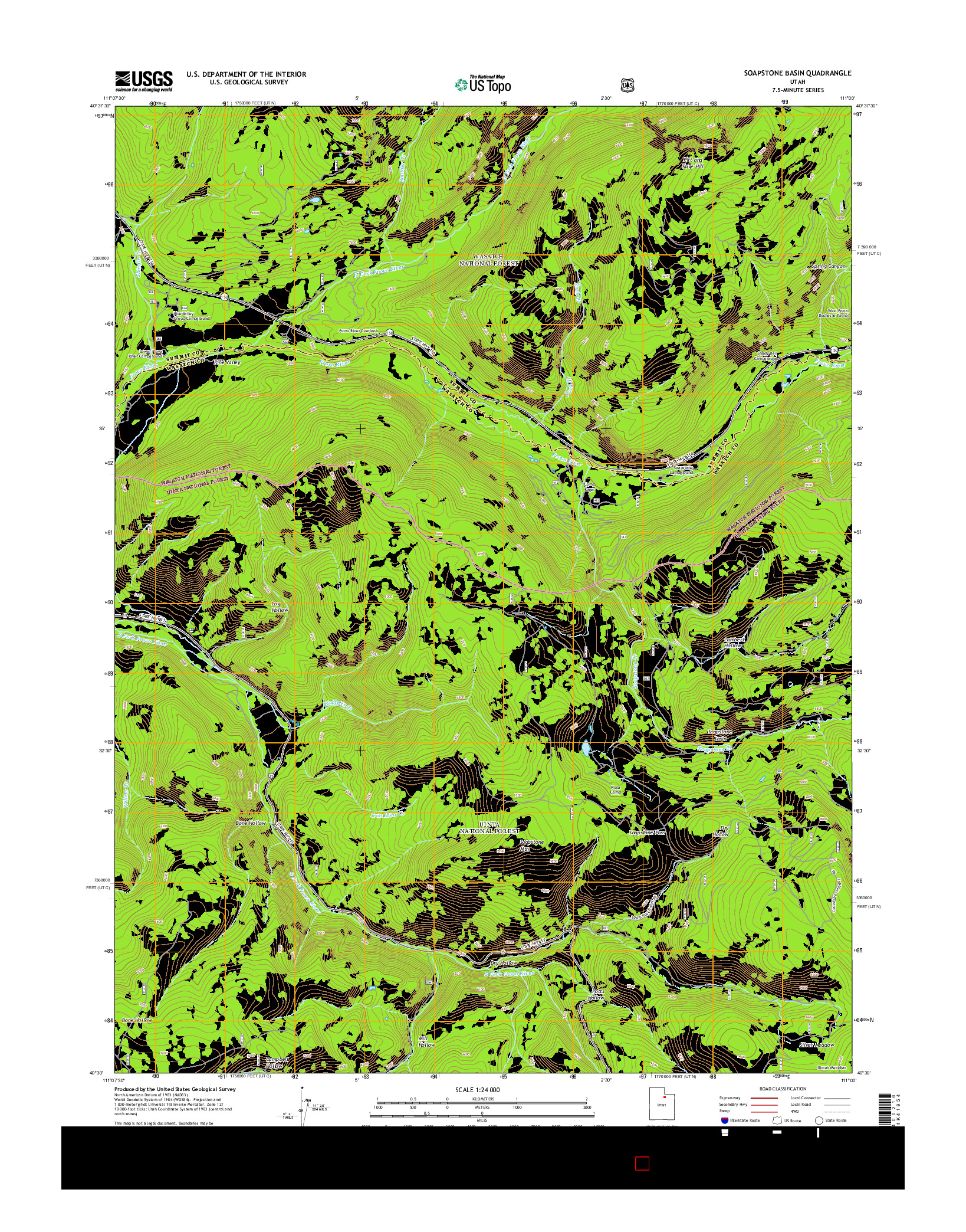 USGS US TOPO 7.5-MINUTE MAP FOR SOAPSTONE BASIN, UT 2014