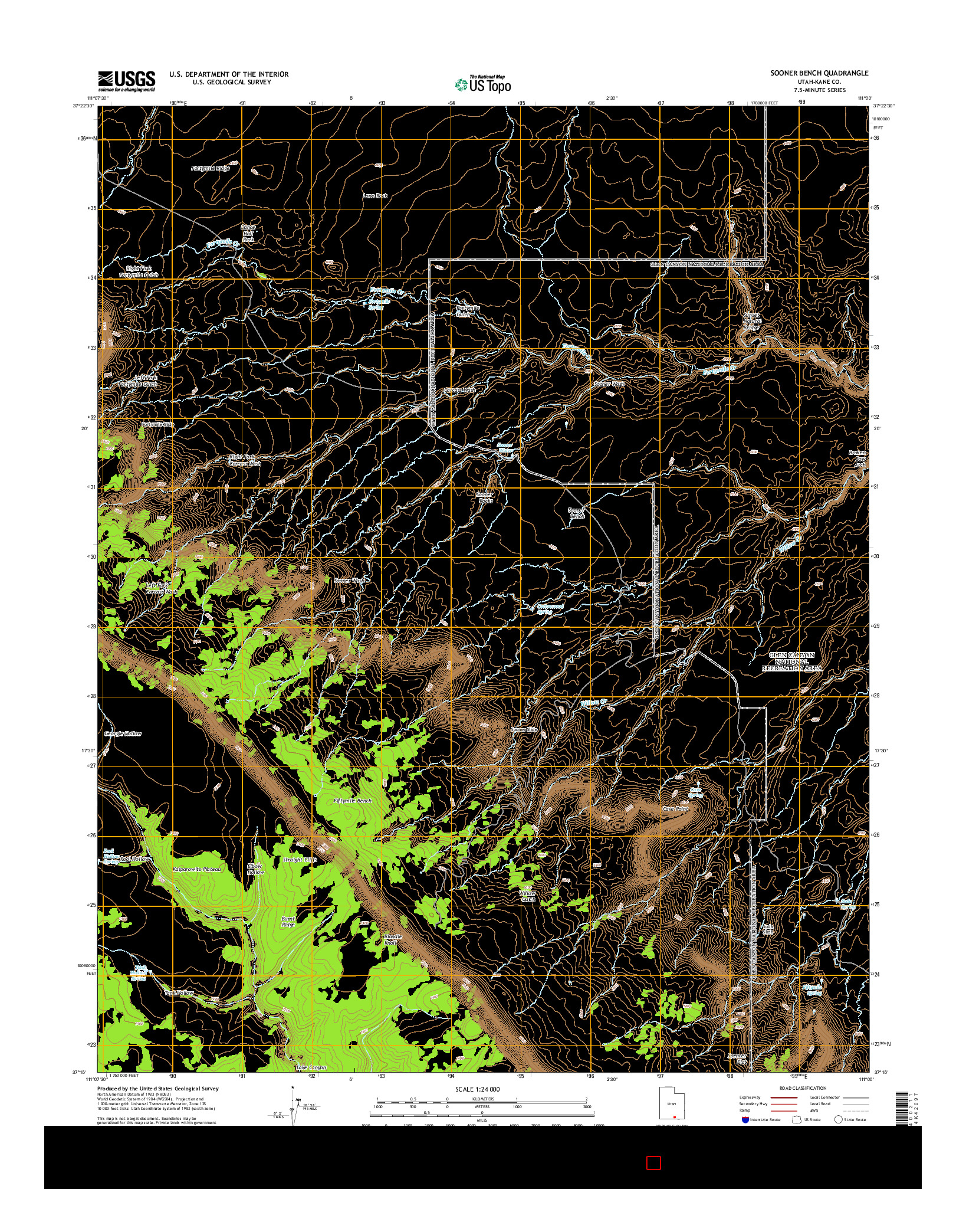 USGS US TOPO 7.5-MINUTE MAP FOR SOONER BENCH, UT 2014