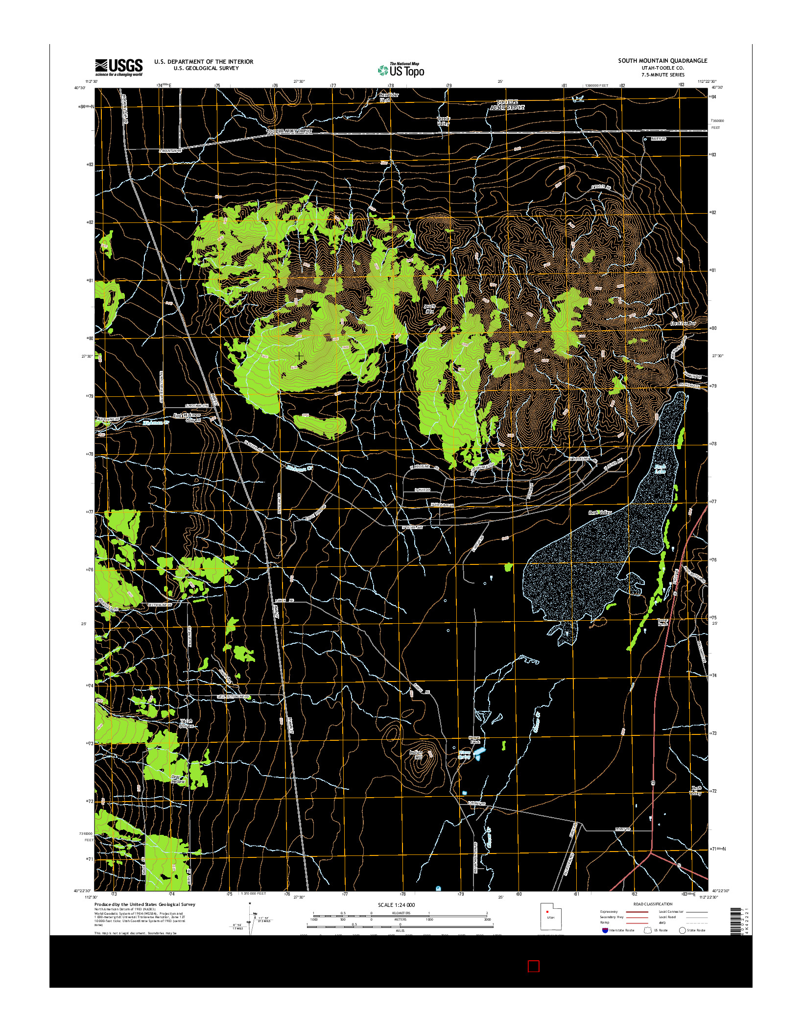 USGS US TOPO 7.5-MINUTE MAP FOR SOUTH MOUNTAIN, UT 2014