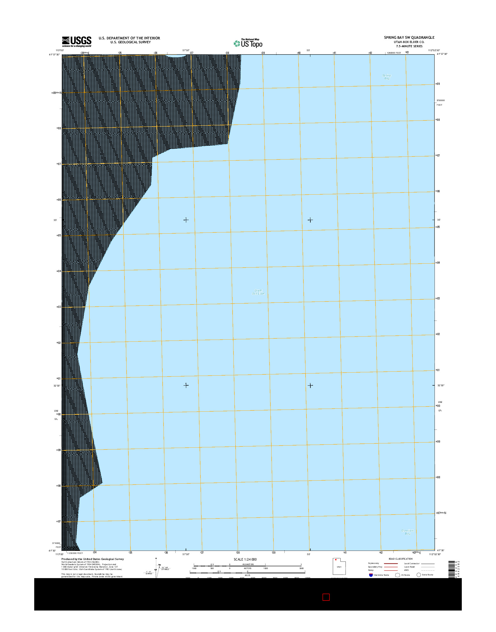 USGS US TOPO 7.5-MINUTE MAP FOR SPRING BAY SW, UT 2014