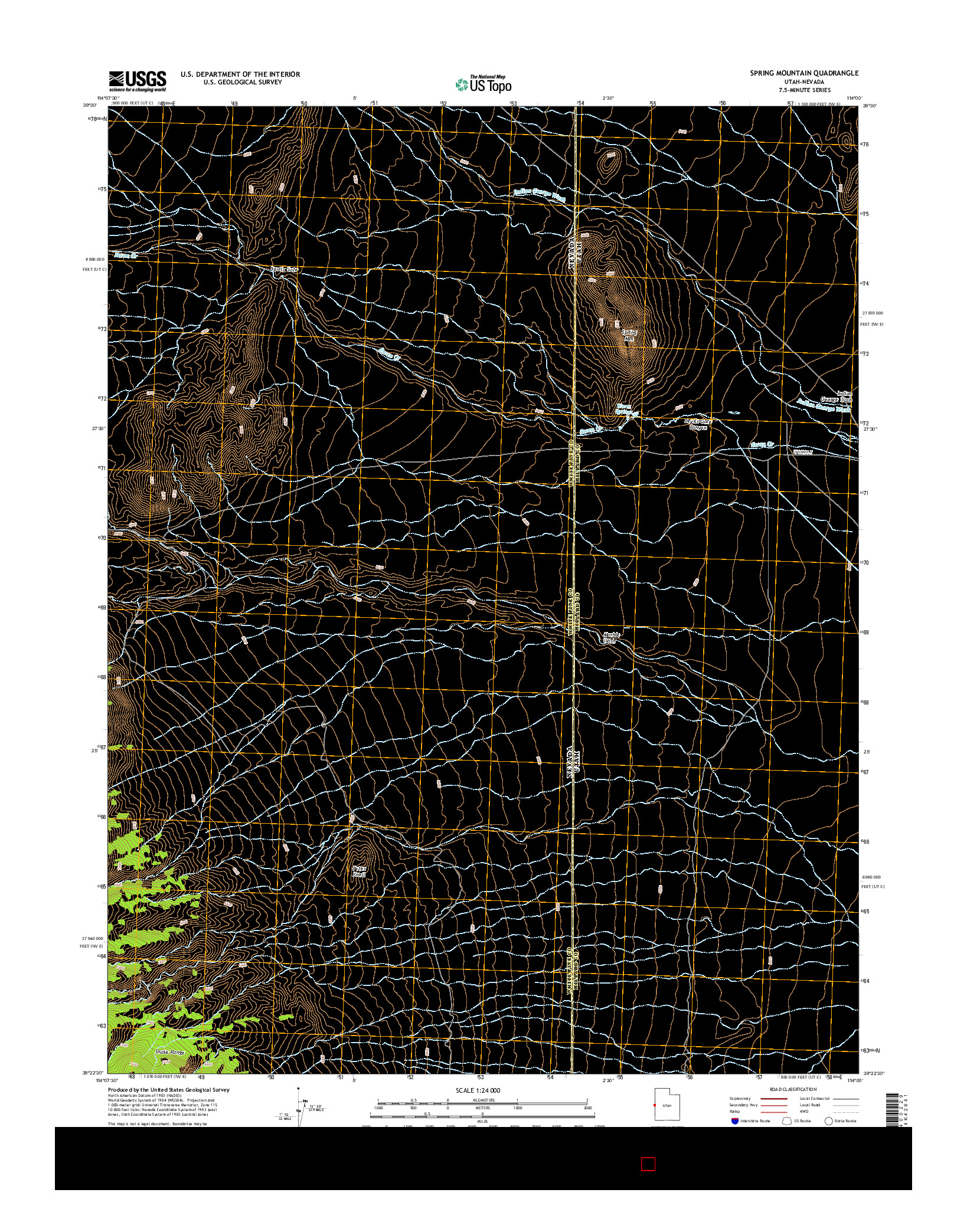 USGS US TOPO 7.5-MINUTE MAP FOR SPRING MOUNTAIN, UT-NV 2014