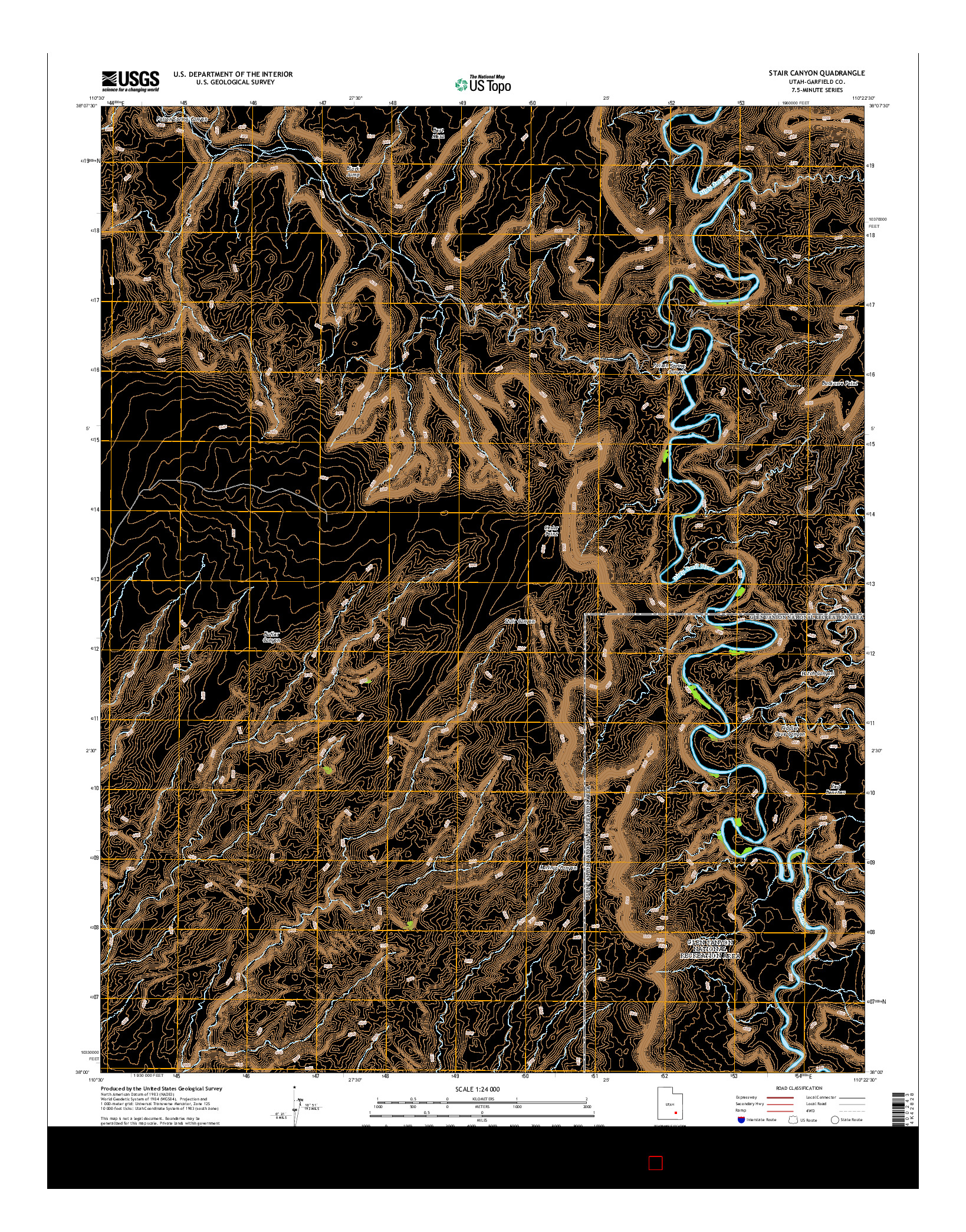 USGS US TOPO 7.5-MINUTE MAP FOR STAIR CANYON, UT 2014