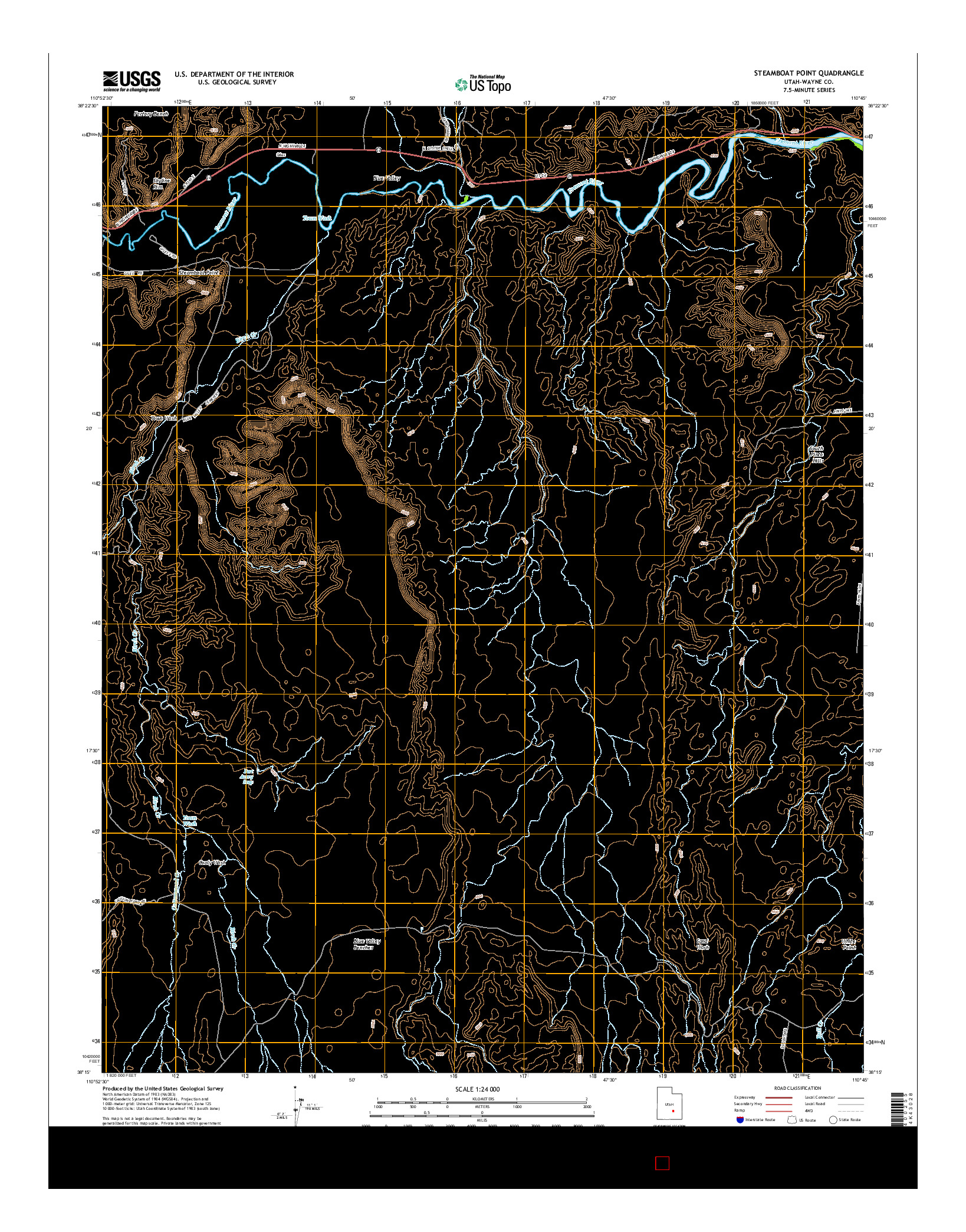 USGS US TOPO 7.5-MINUTE MAP FOR STEAMBOAT POINT, UT 2014
