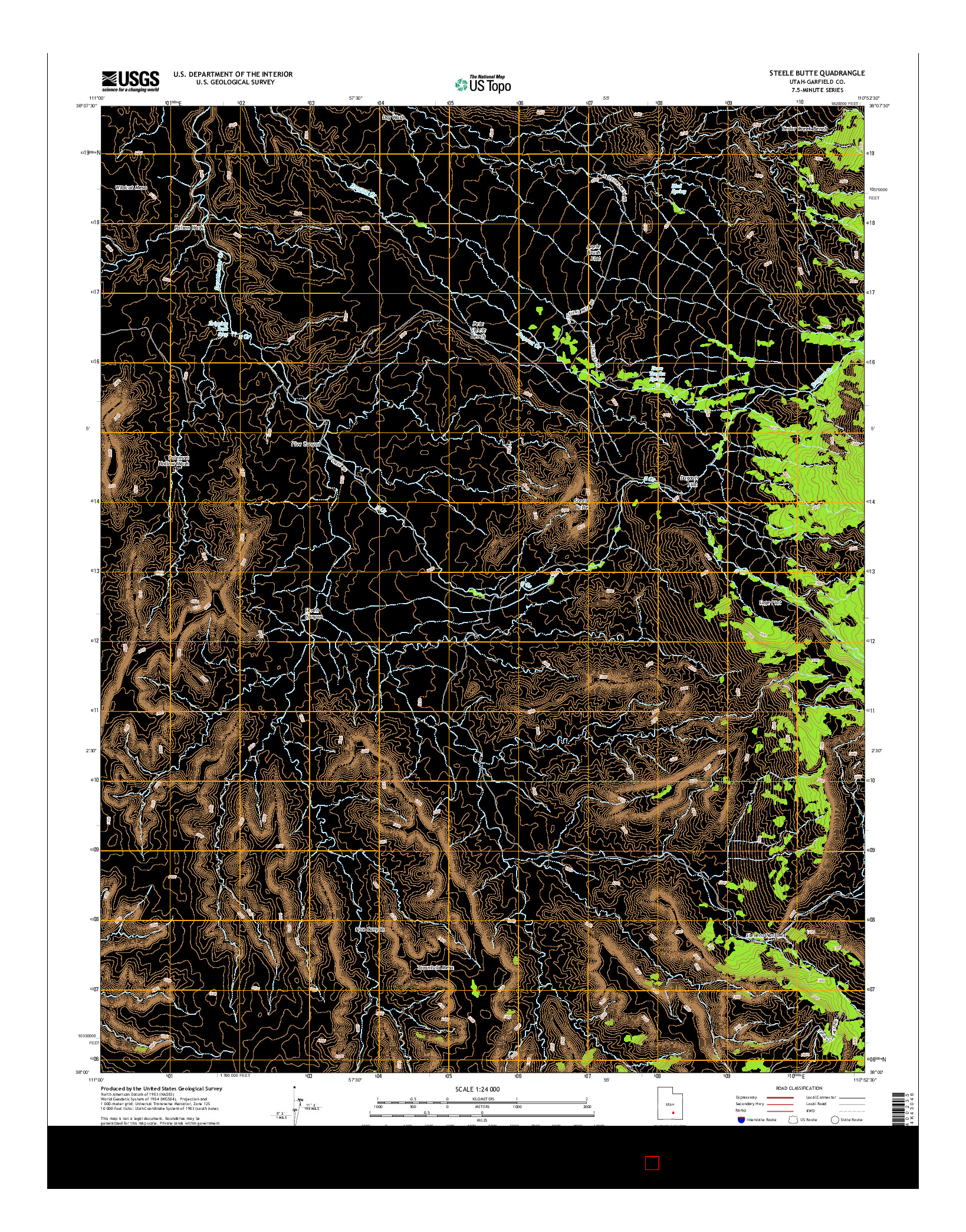 USGS US TOPO 7.5-MINUTE MAP FOR STEELE BUTTE, UT 2014