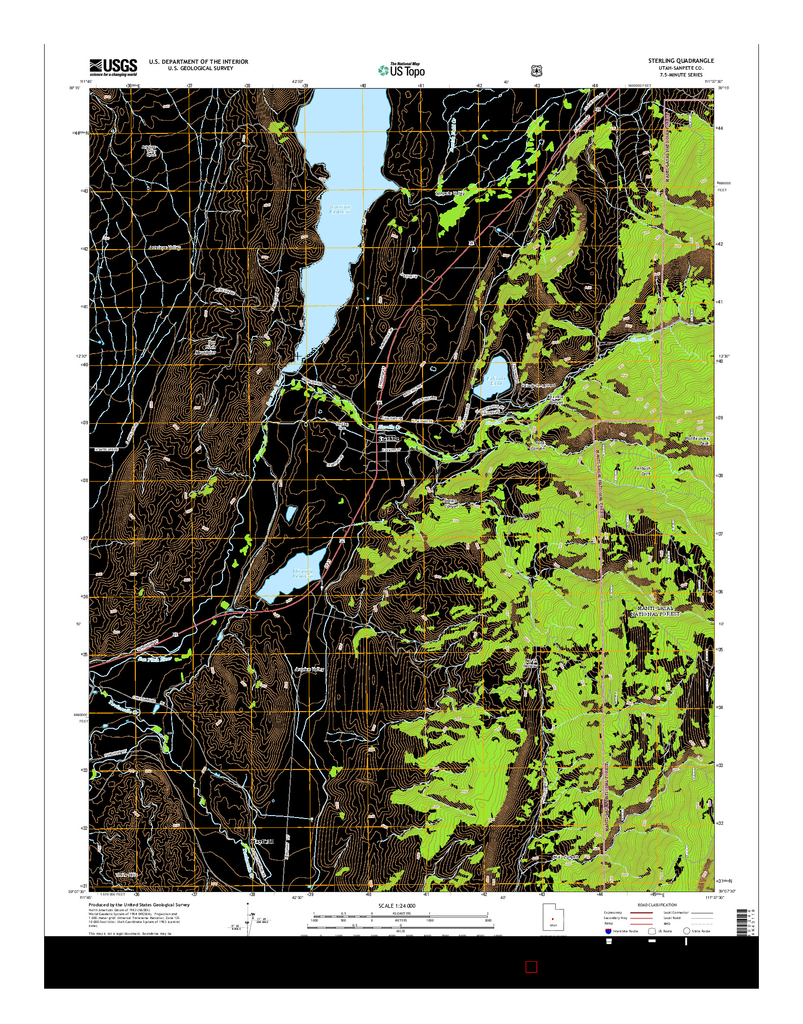 USGS US TOPO 7.5-MINUTE MAP FOR STERLING, UT 2014