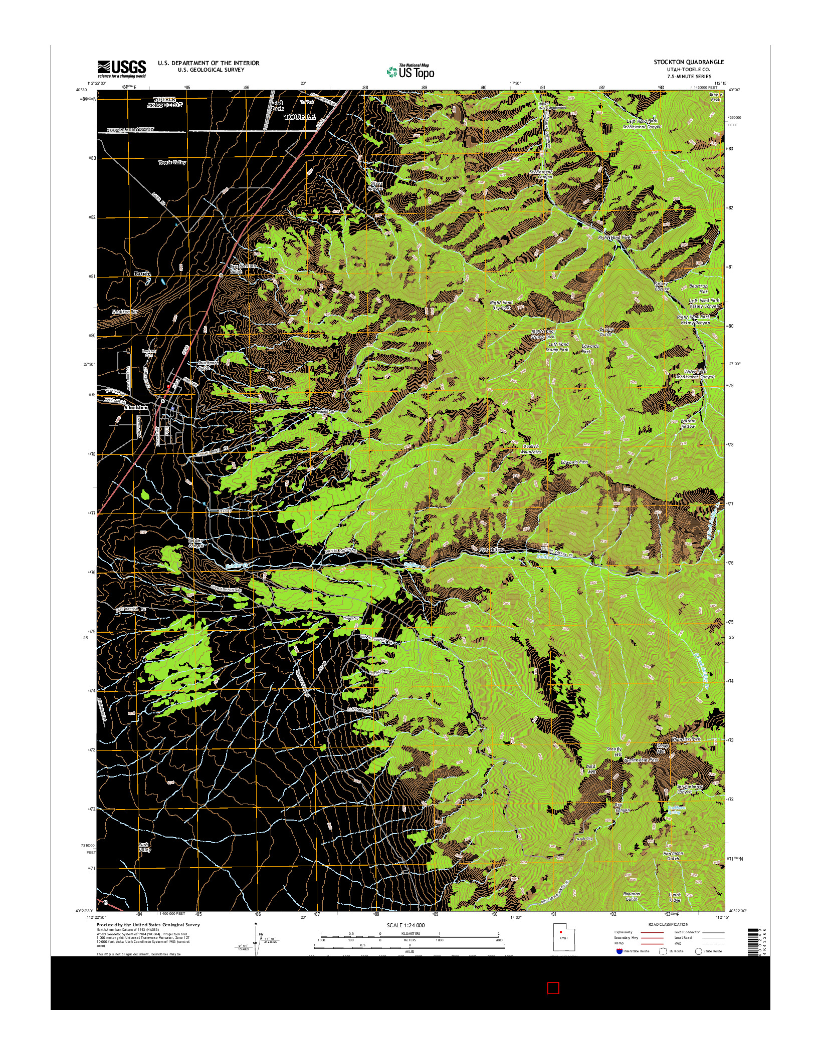 USGS US TOPO 7.5-MINUTE MAP FOR STOCKTON, UT 2014